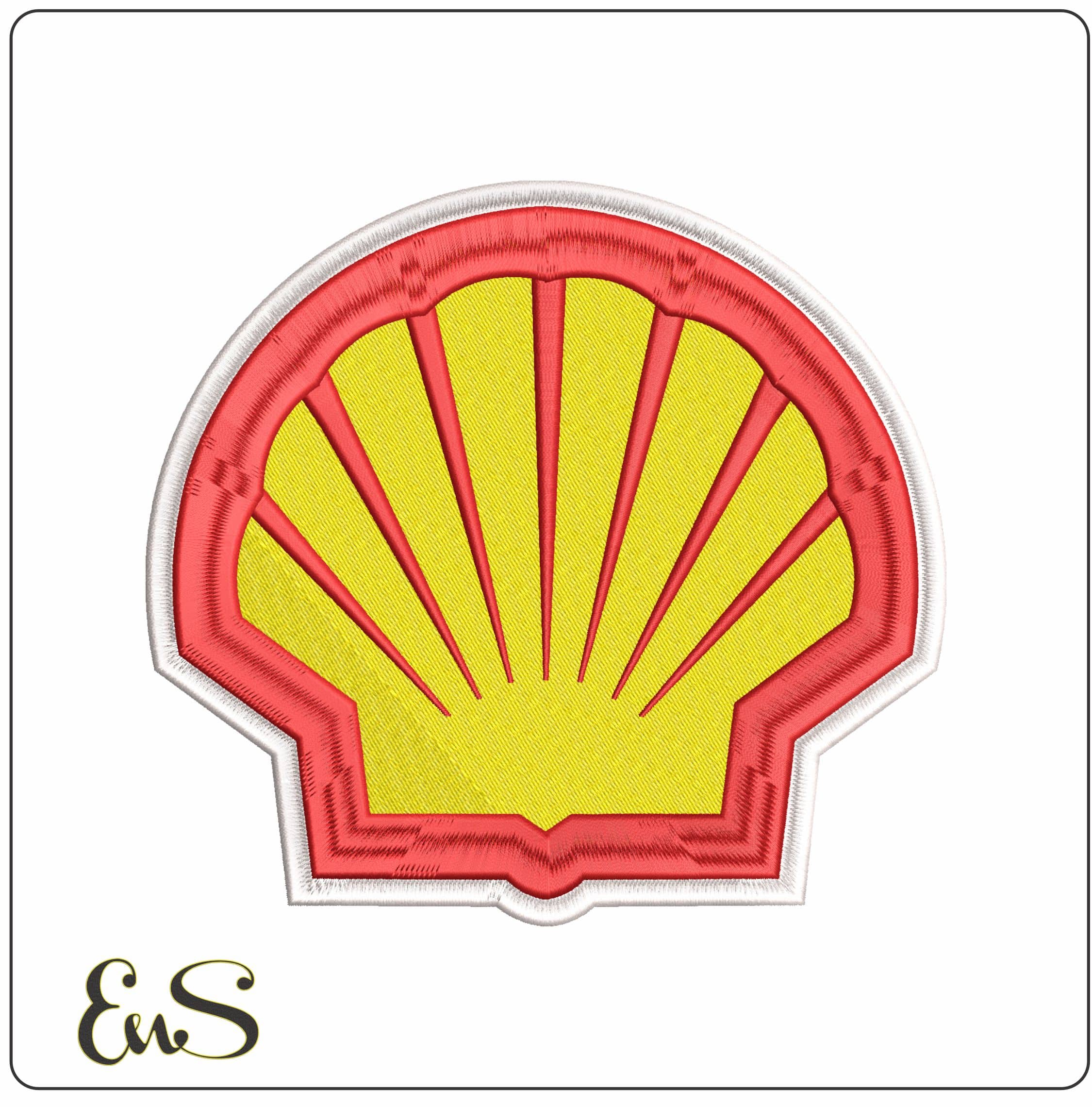 Shell Logo Brand - Elegant embroidery design file-instant download