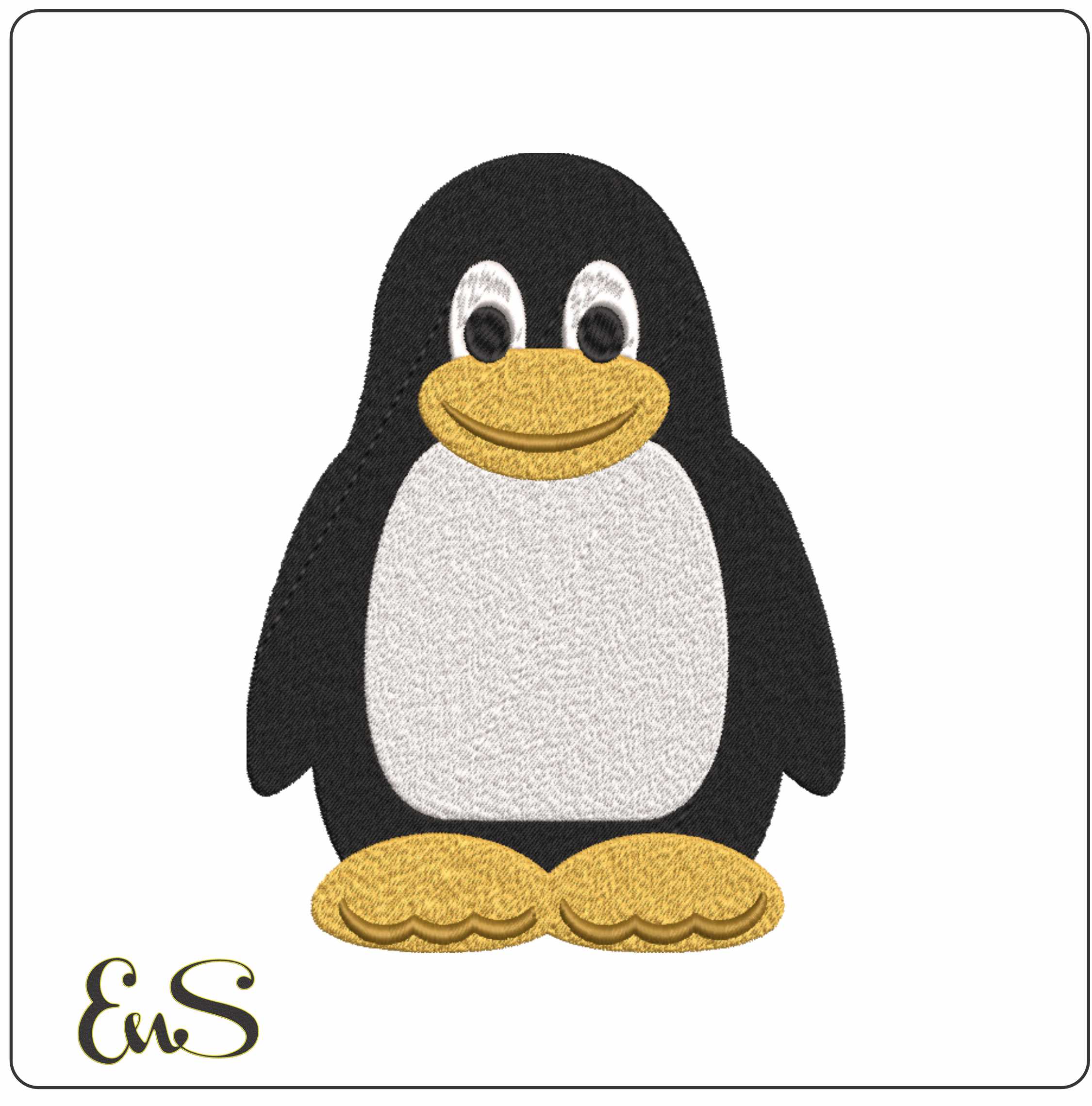 Penguin embroidery design - Cartoon sheep embroidery design machine pattern - Baby toddler embroidery file - instant download in a frame