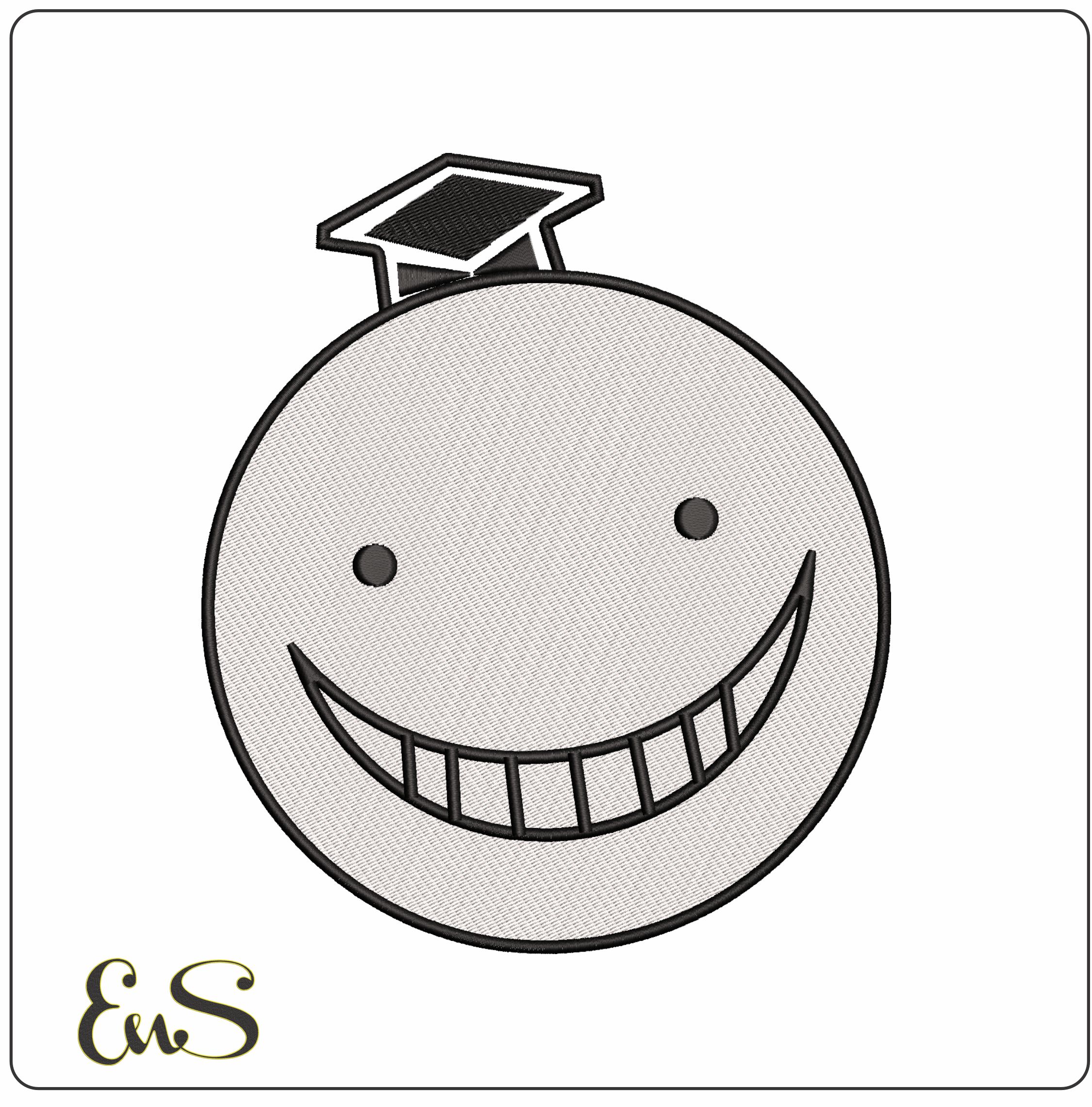 Smile Professor Head  - Elegant embroidery design file-instant download