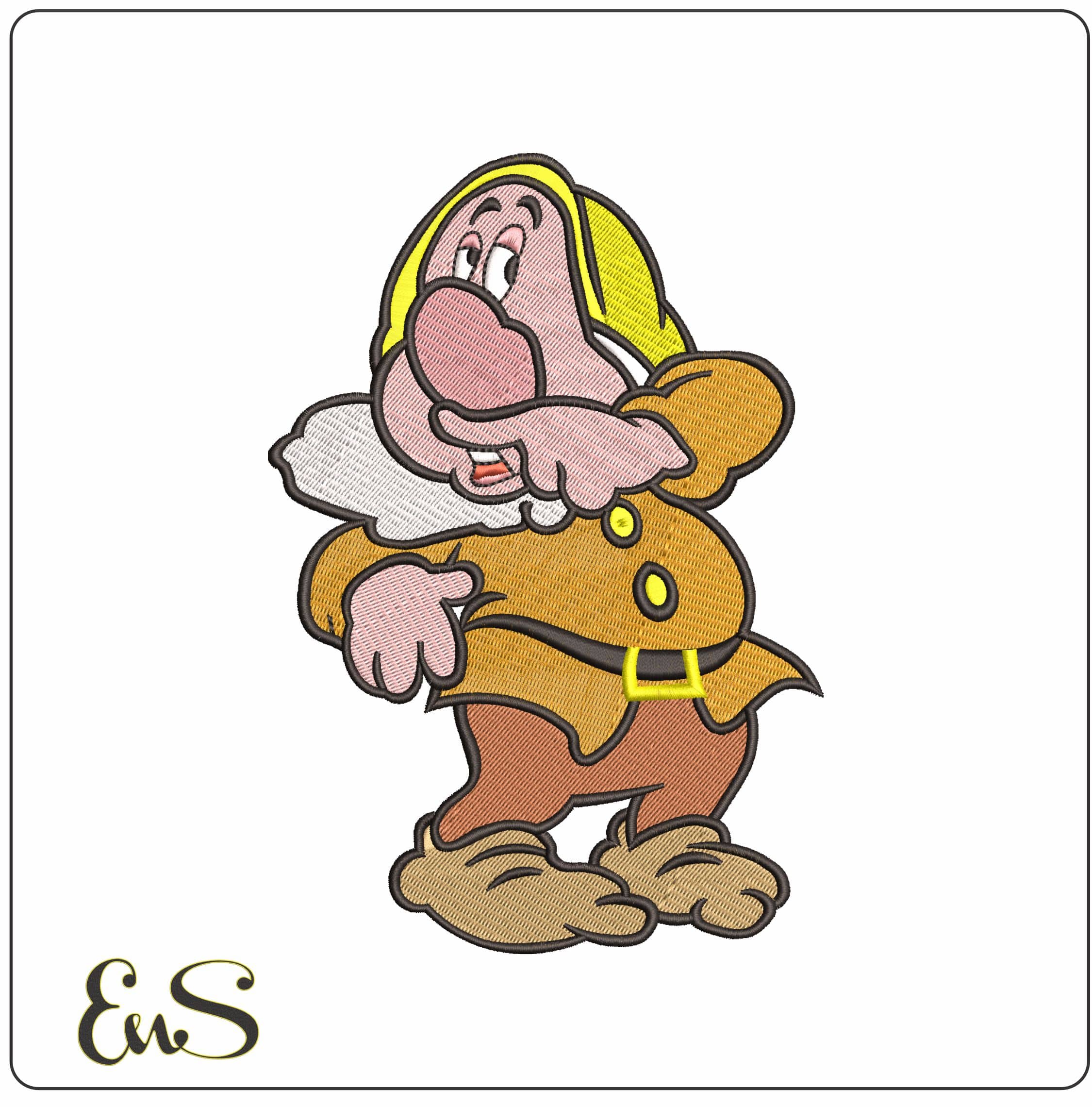 Snow White Dwarf Sneezy - Elegant embroidery design file-instant download