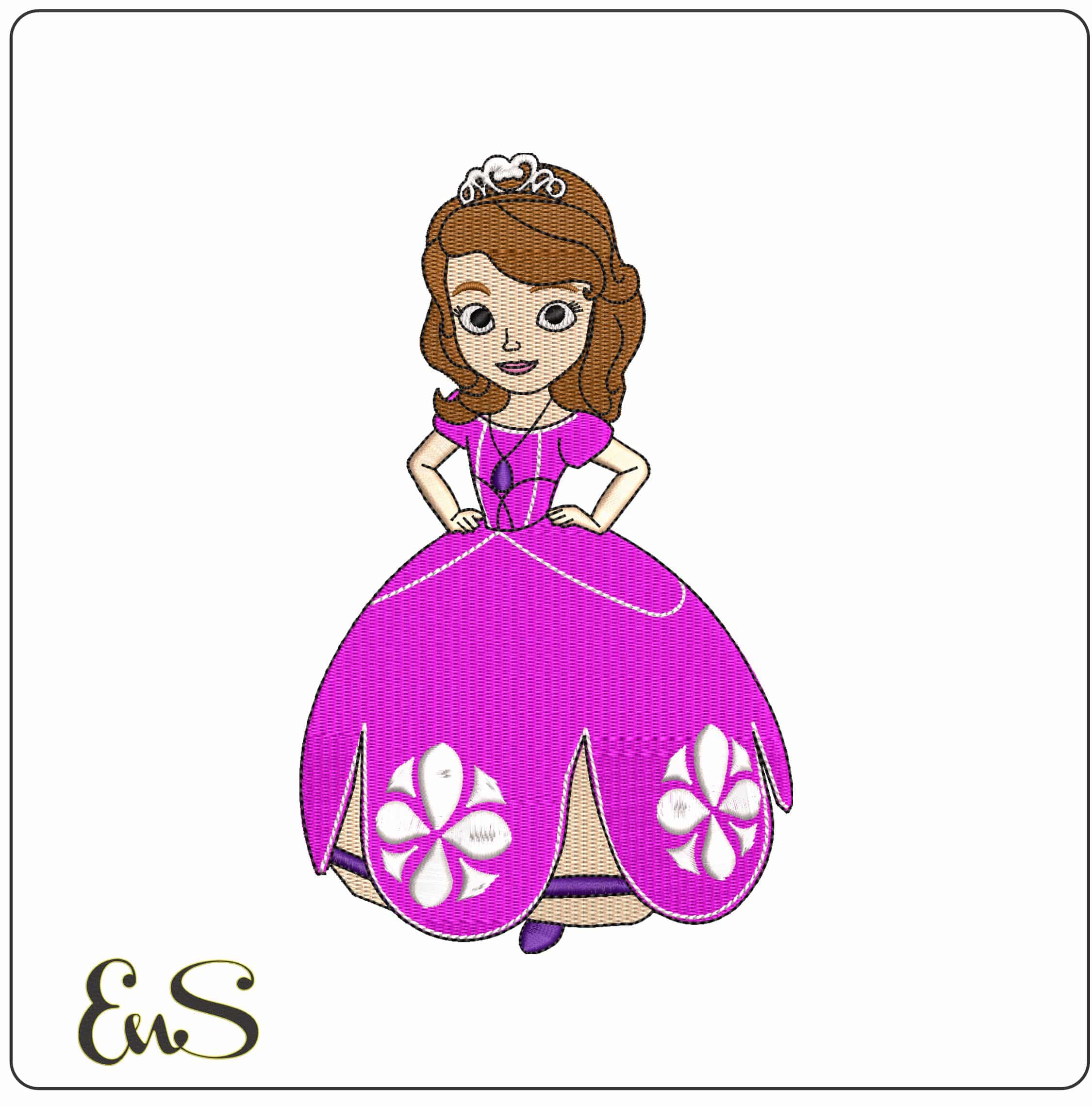 Sofia The First Princess Disney Cartoon - Elegant embroidery design file-instant download