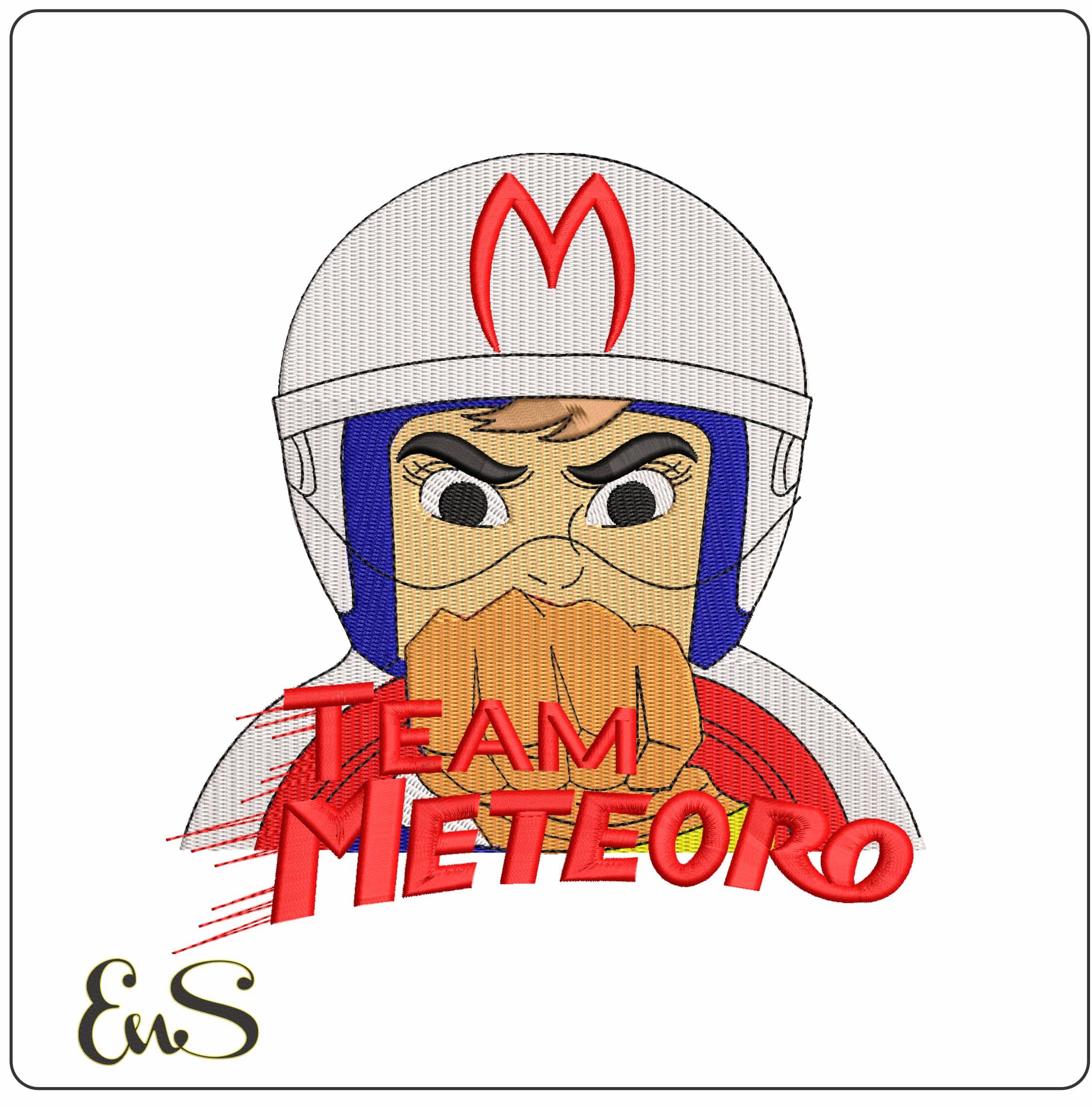 Speed Racer Team Meteoro Mach GoGoGo Anime - Elegant embroidery design file-instant download