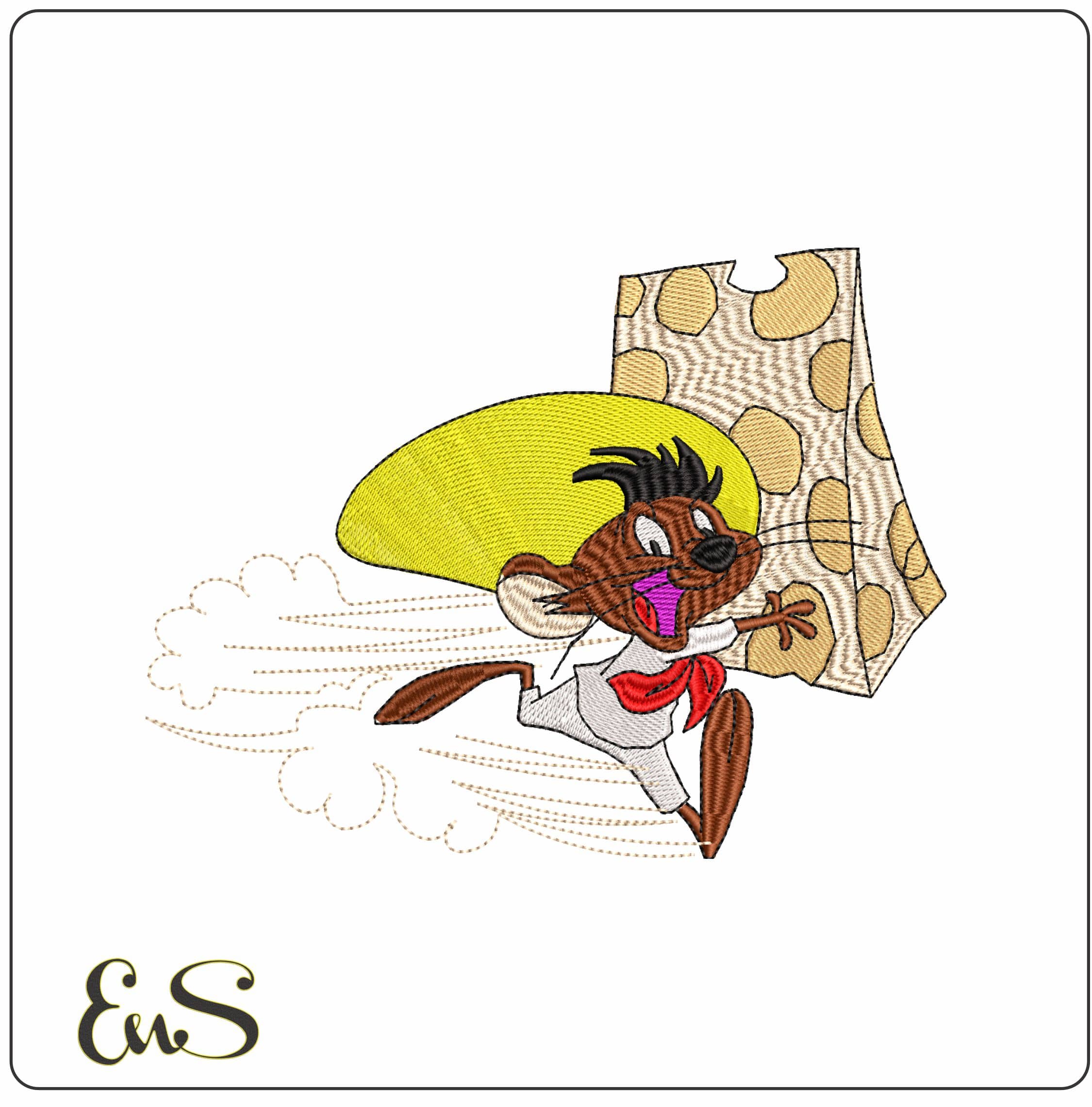 Speedy Gonzales with Cheese Looney Tunes - Elegant embroidery design file-instant download