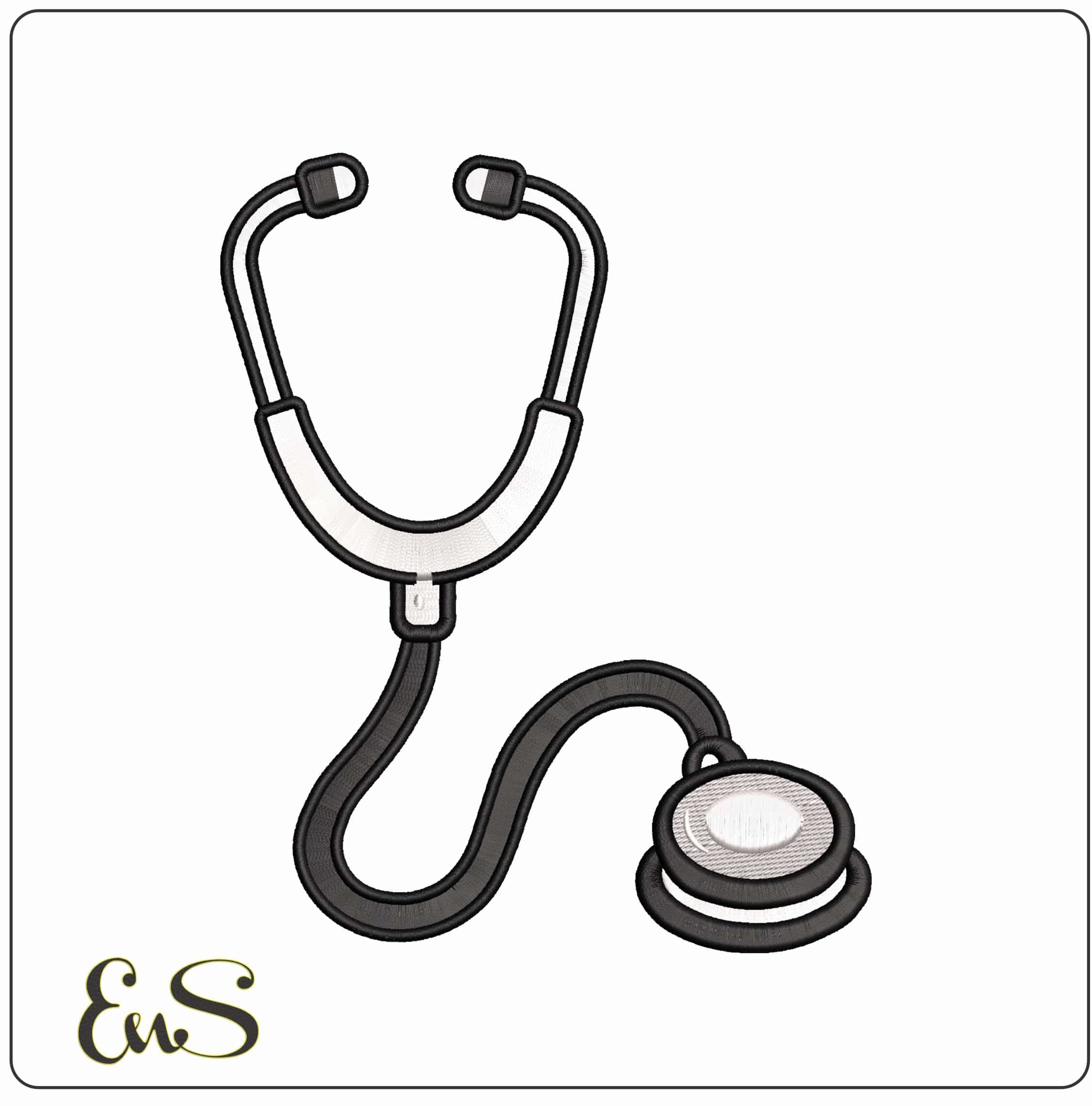 Stethoscope  - Elegant embroidery design file-instant download