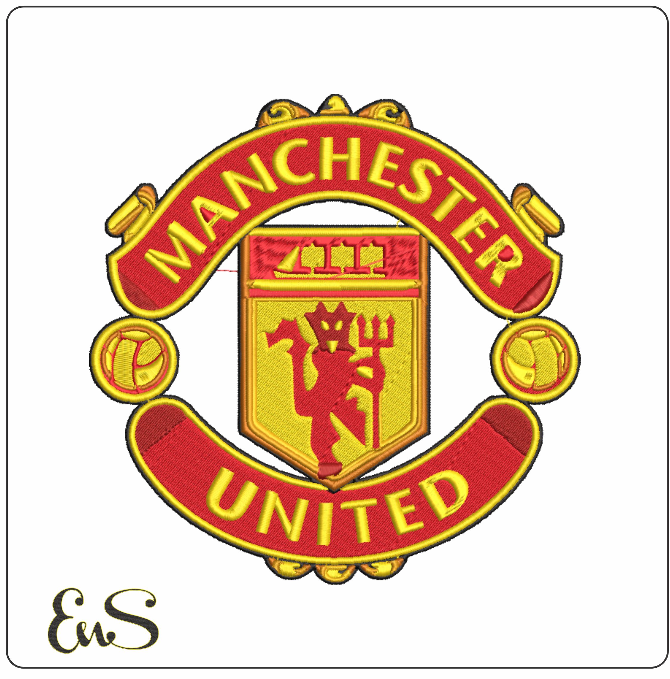 Man Utd embroidery design - Red Devils design machine pattern embroidery file instant download in a frame