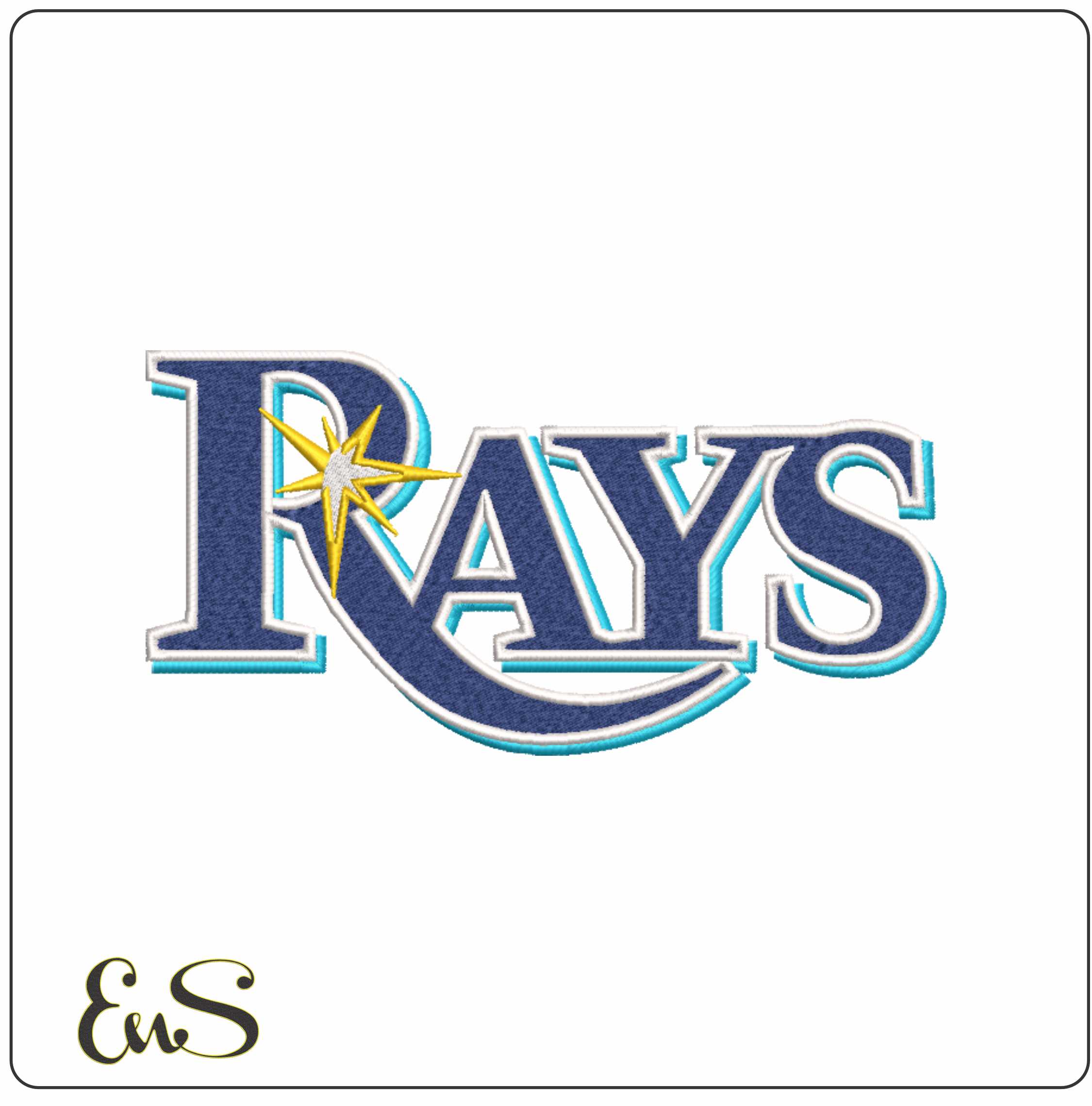 Tampa Bay Rays MLB - Elegant embroidery design file-instant download