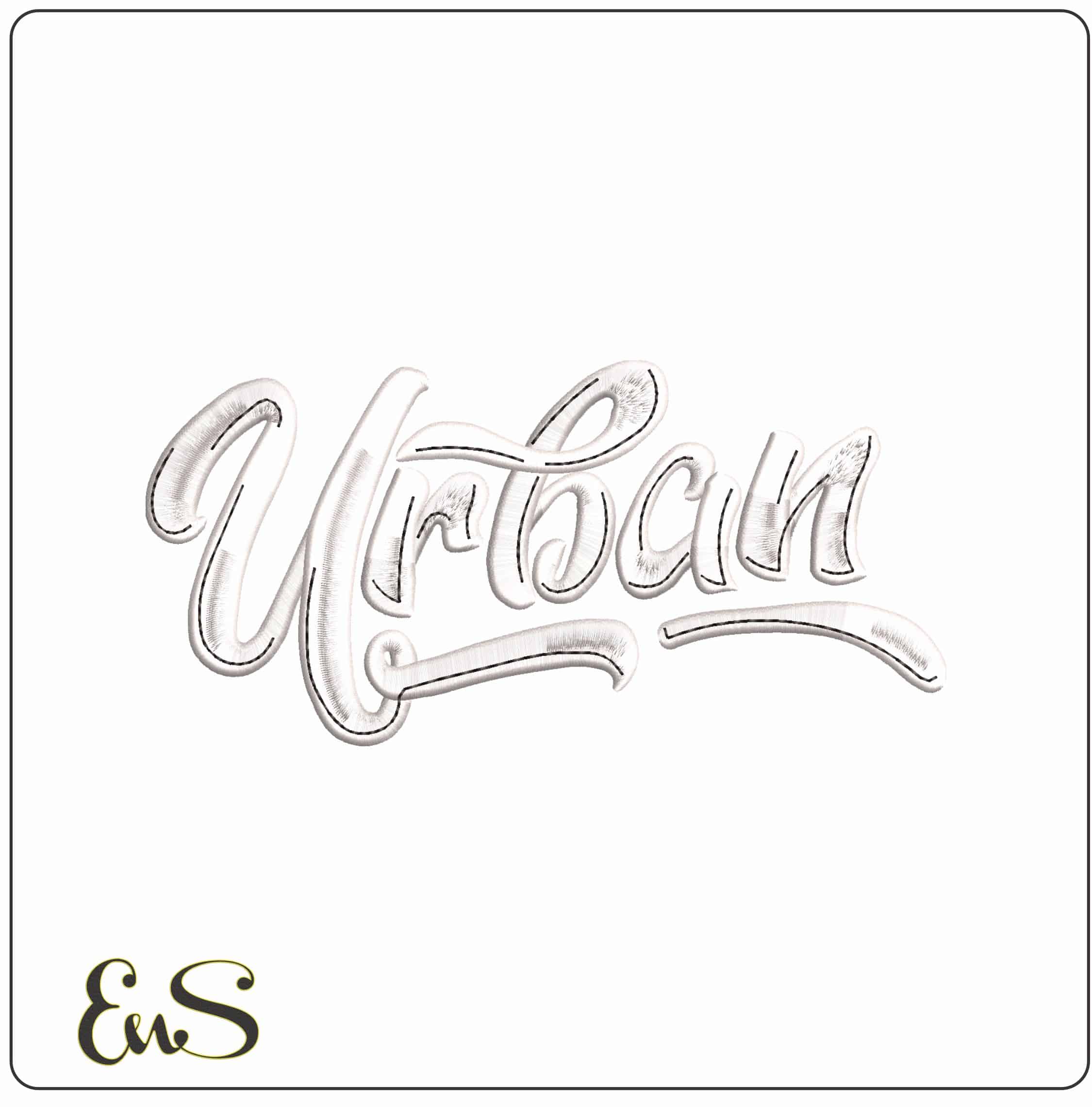 Urban Logo - Elegant embroidery design file-instant download