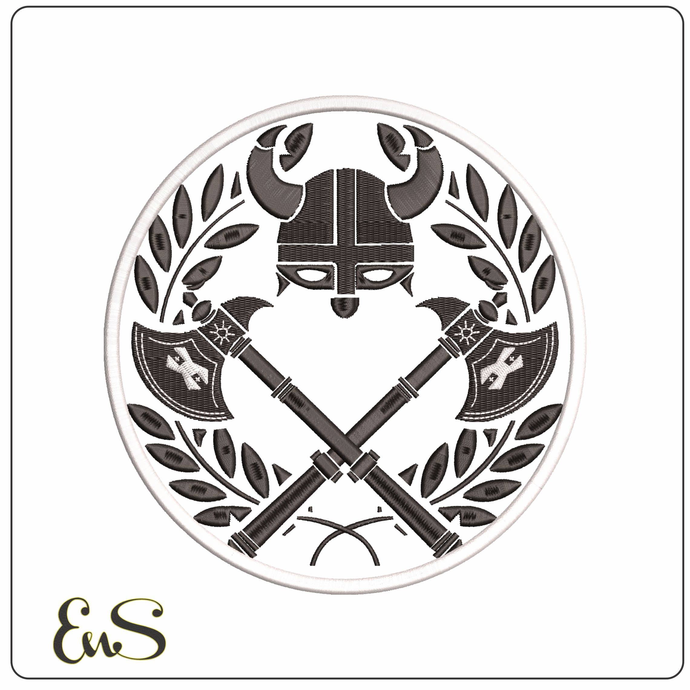 Viking Axes and Helmet TV Vikings - Elegant embroidery design file-instant download