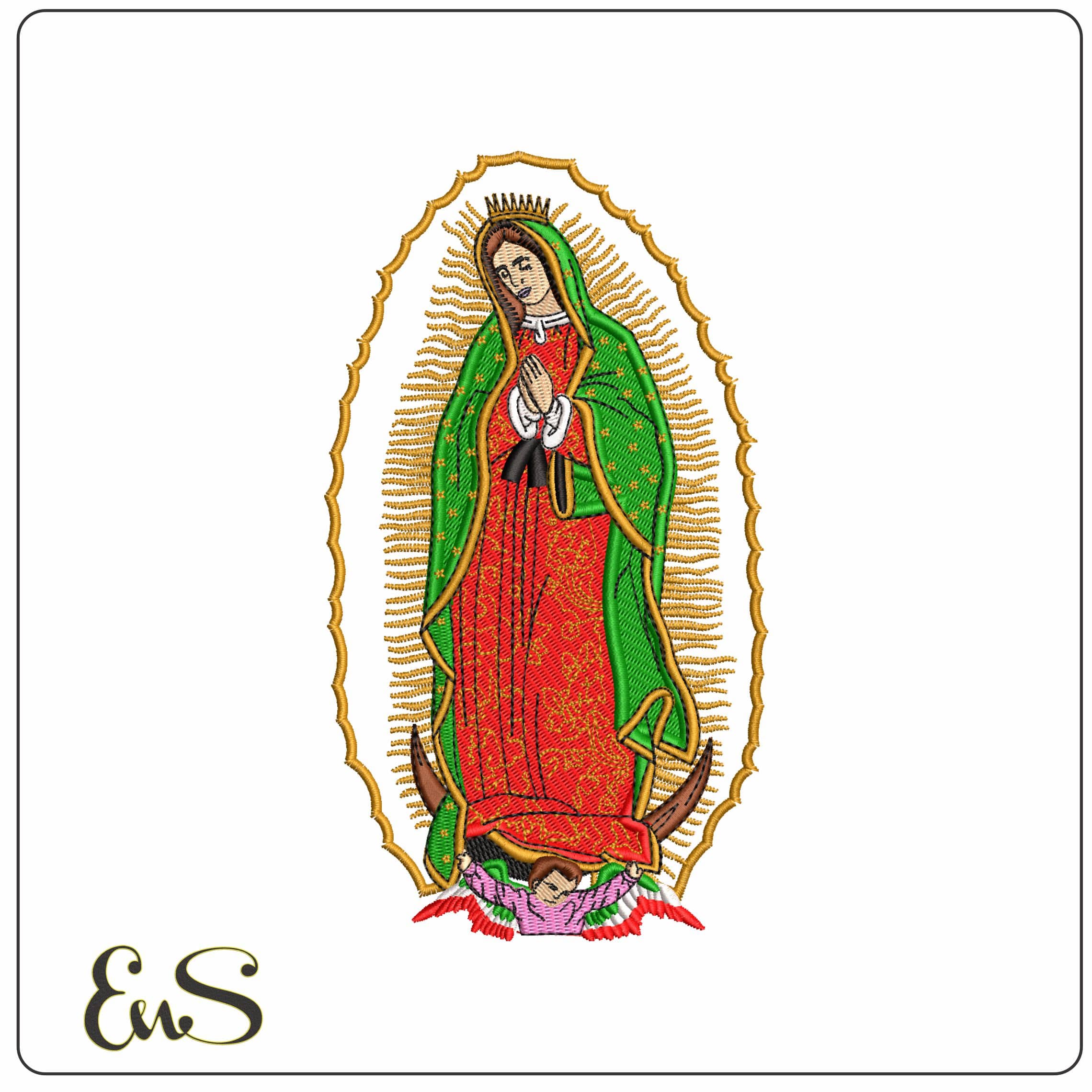 Virgin Mary Full praying - Elegant embroidery design file-instant download