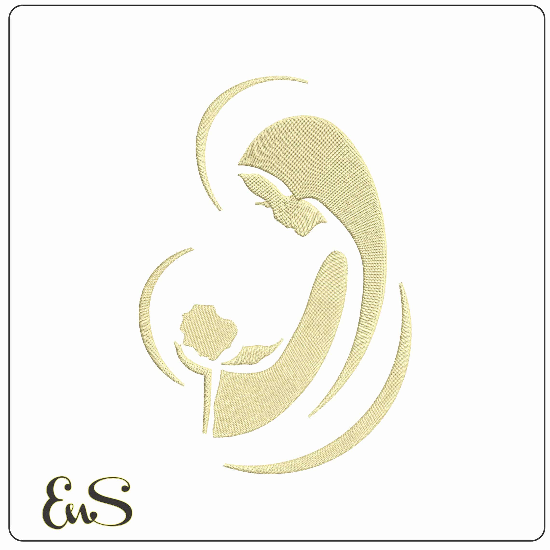 Virgin Mary Shilotte - Elegant embroidery design file-instant download