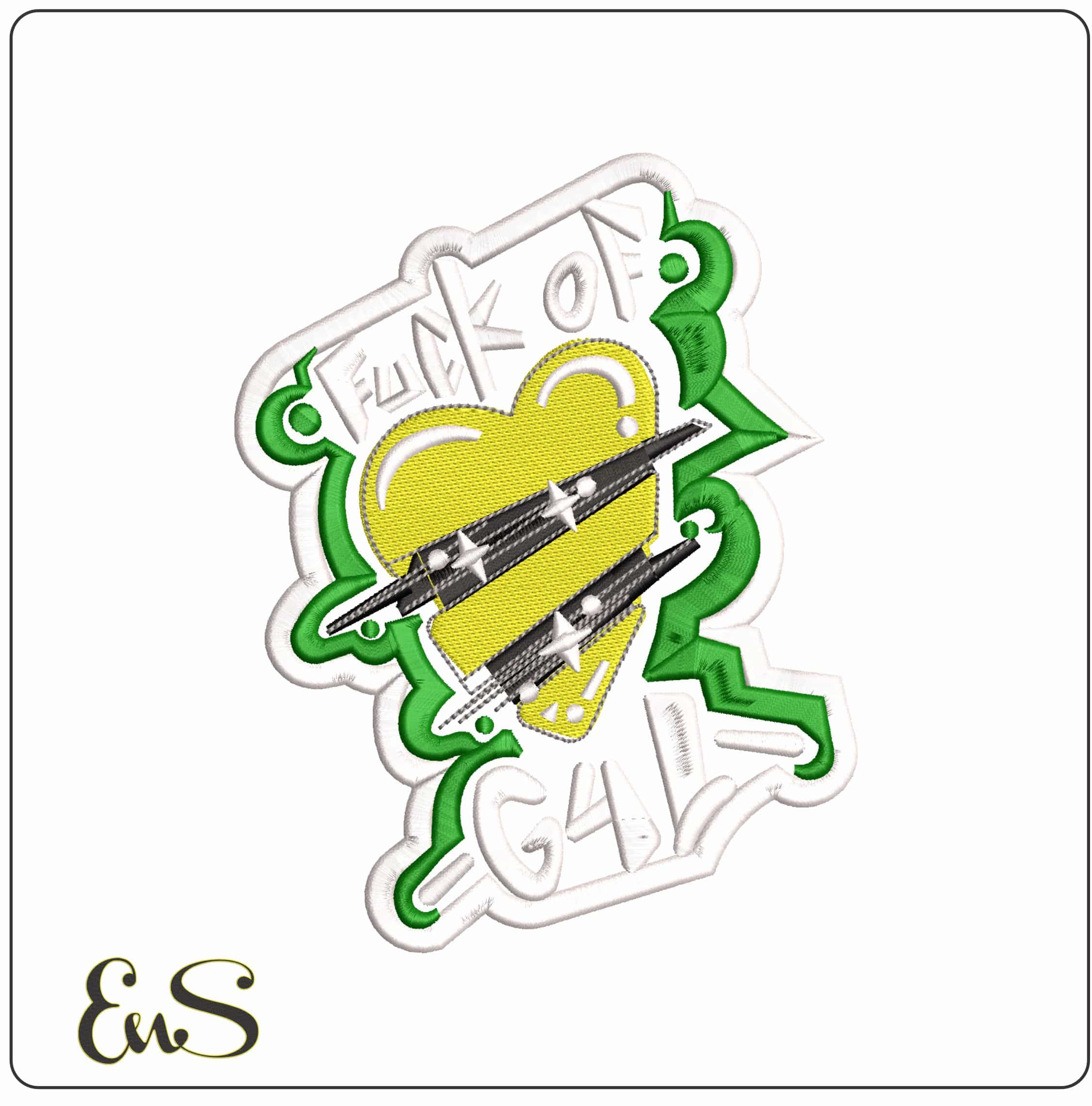 Yellow star heart - Elegant embroidery design file-instant download