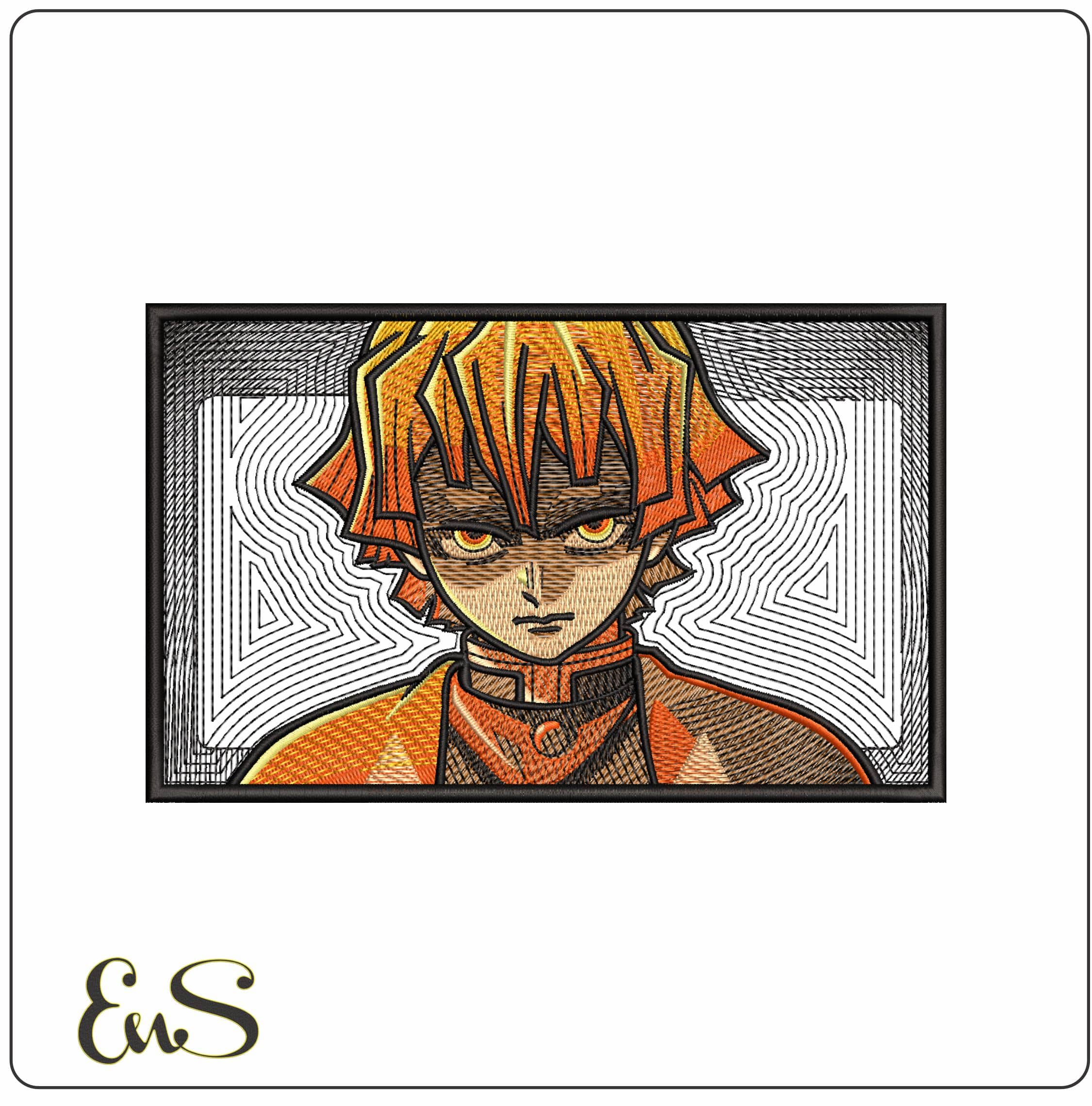 Zenitsu Demon Slayer - Elegant embroidery design file-instant download