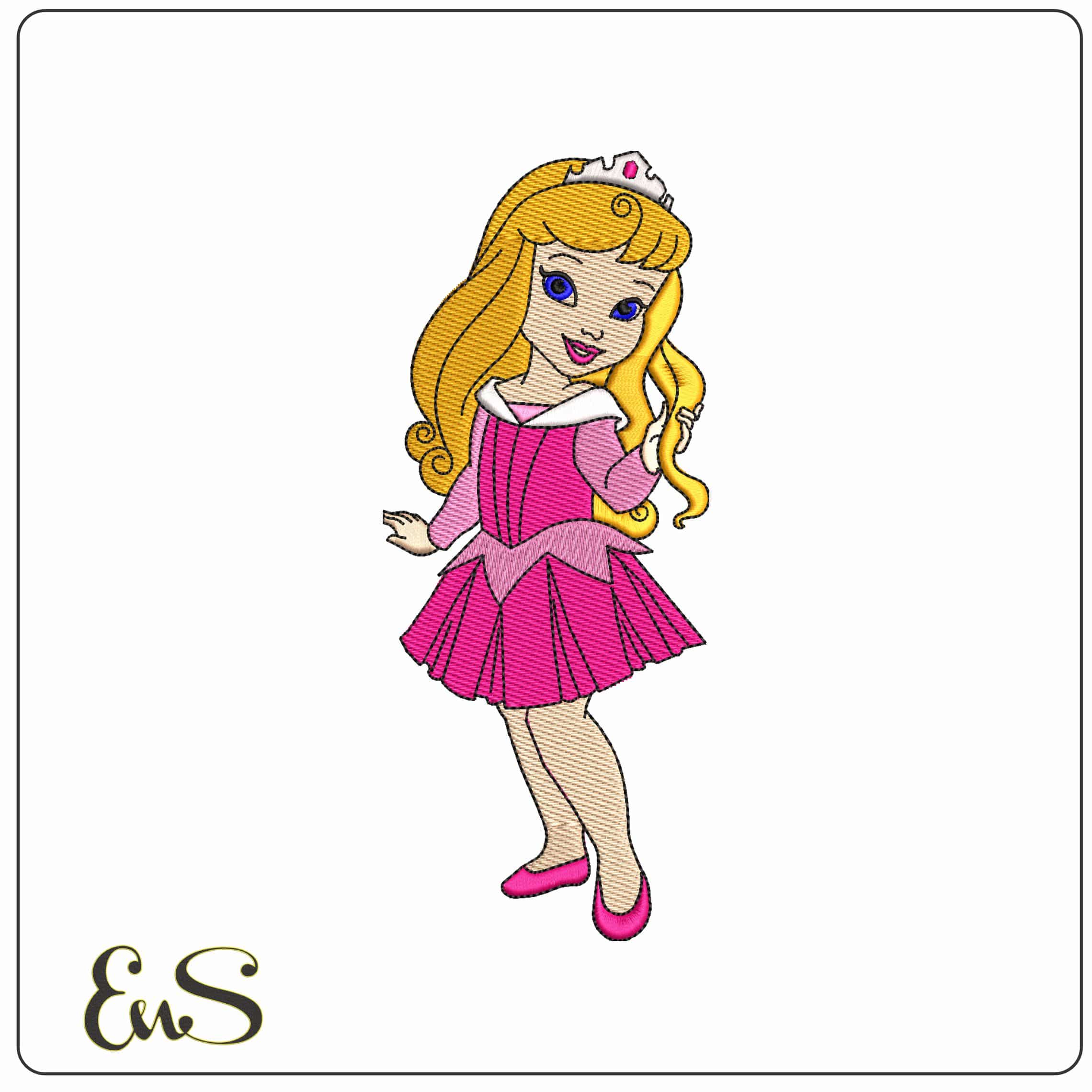 Young Princess Aurora Sleeping Beauty Disney - Elegant embroidery design file-instant download