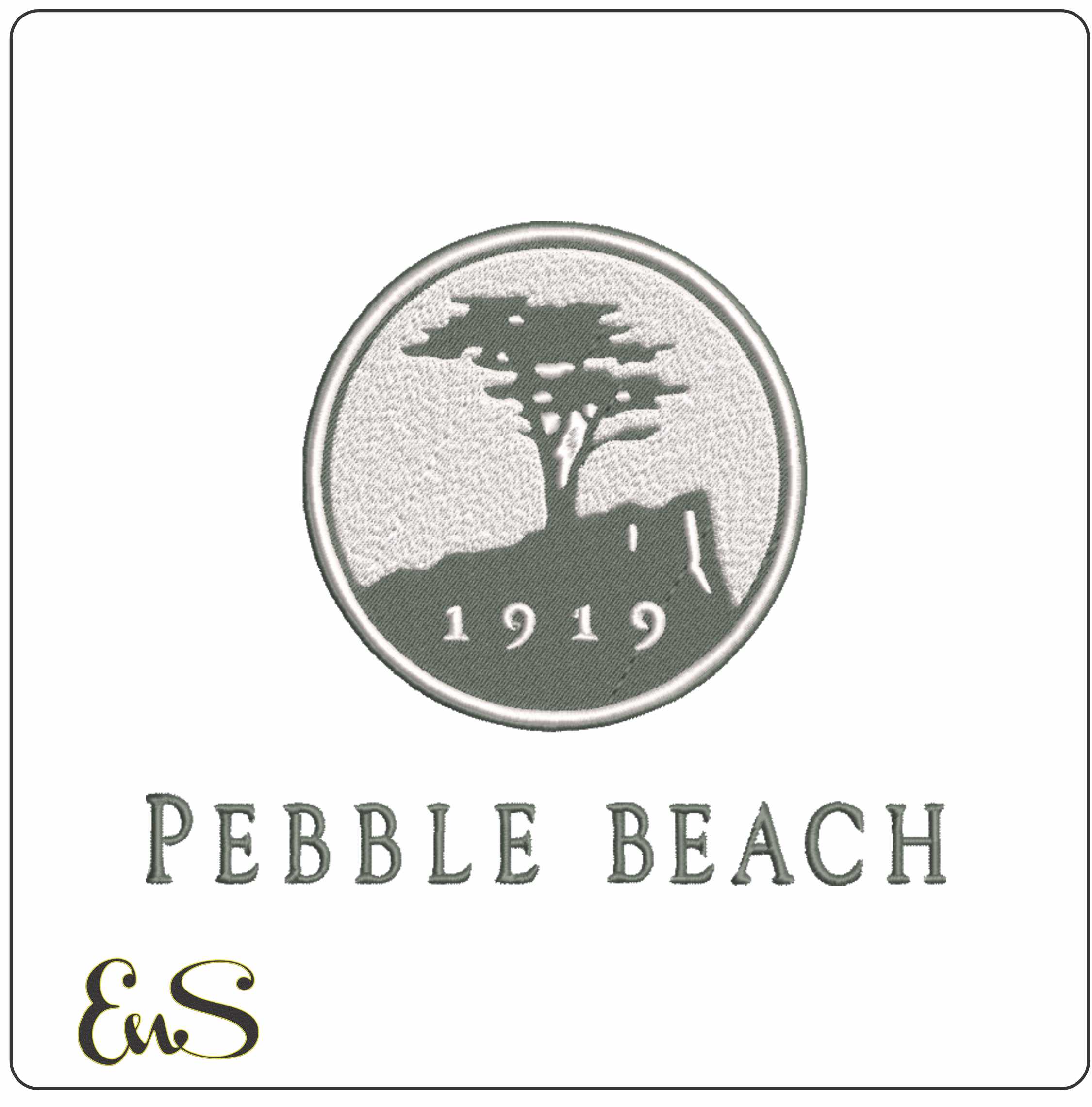 Pebble Beach Golf embroidery design - Golf course Logo design machine pattern Sports embroidery file instant download in a frame
