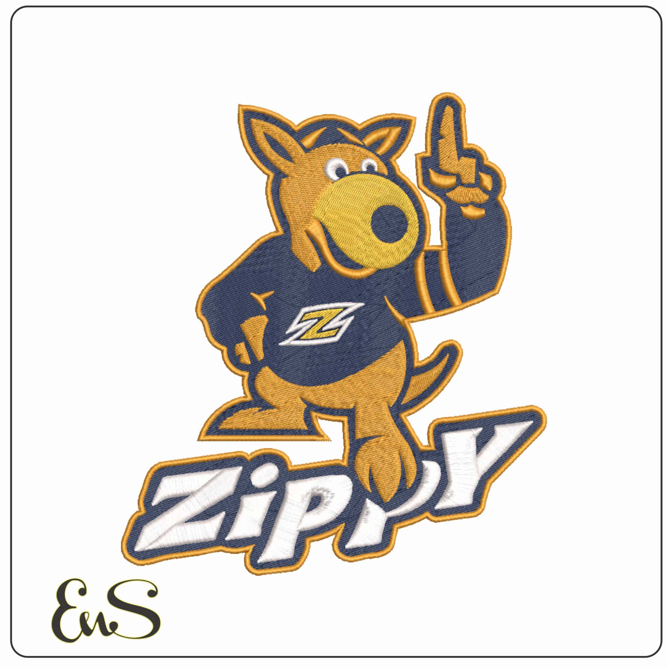 Akron Zip Mascot Zippy University of Akron - Elegant embroidery design file-instant download