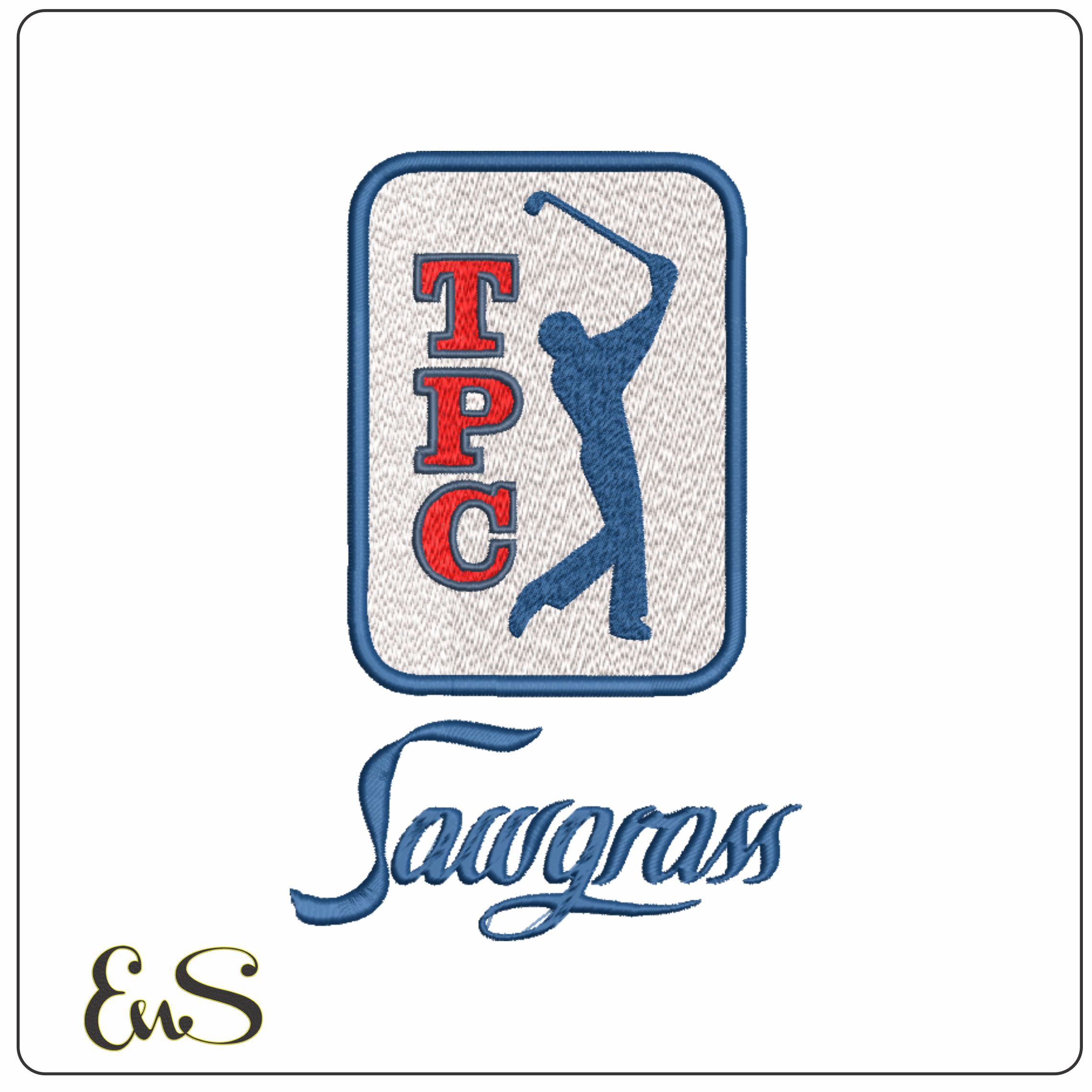 TPC Sawgrass embroidery design - Golf course Logo design machine pattern Sports embroidery file instant download in a frame