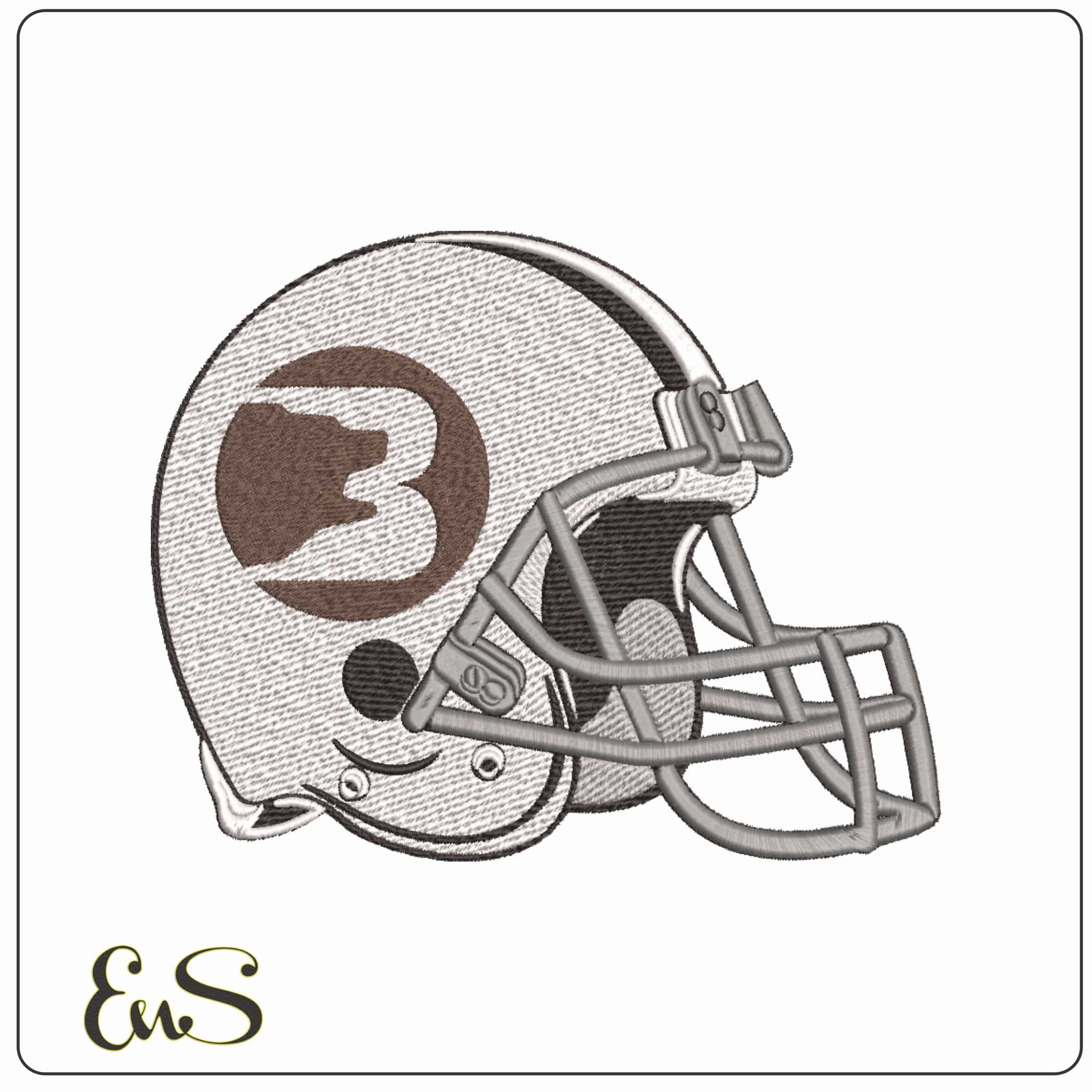 America Footbal Helmets Brown Bears 1973 1978 No Background - Elegant embroidery design file-instant download
