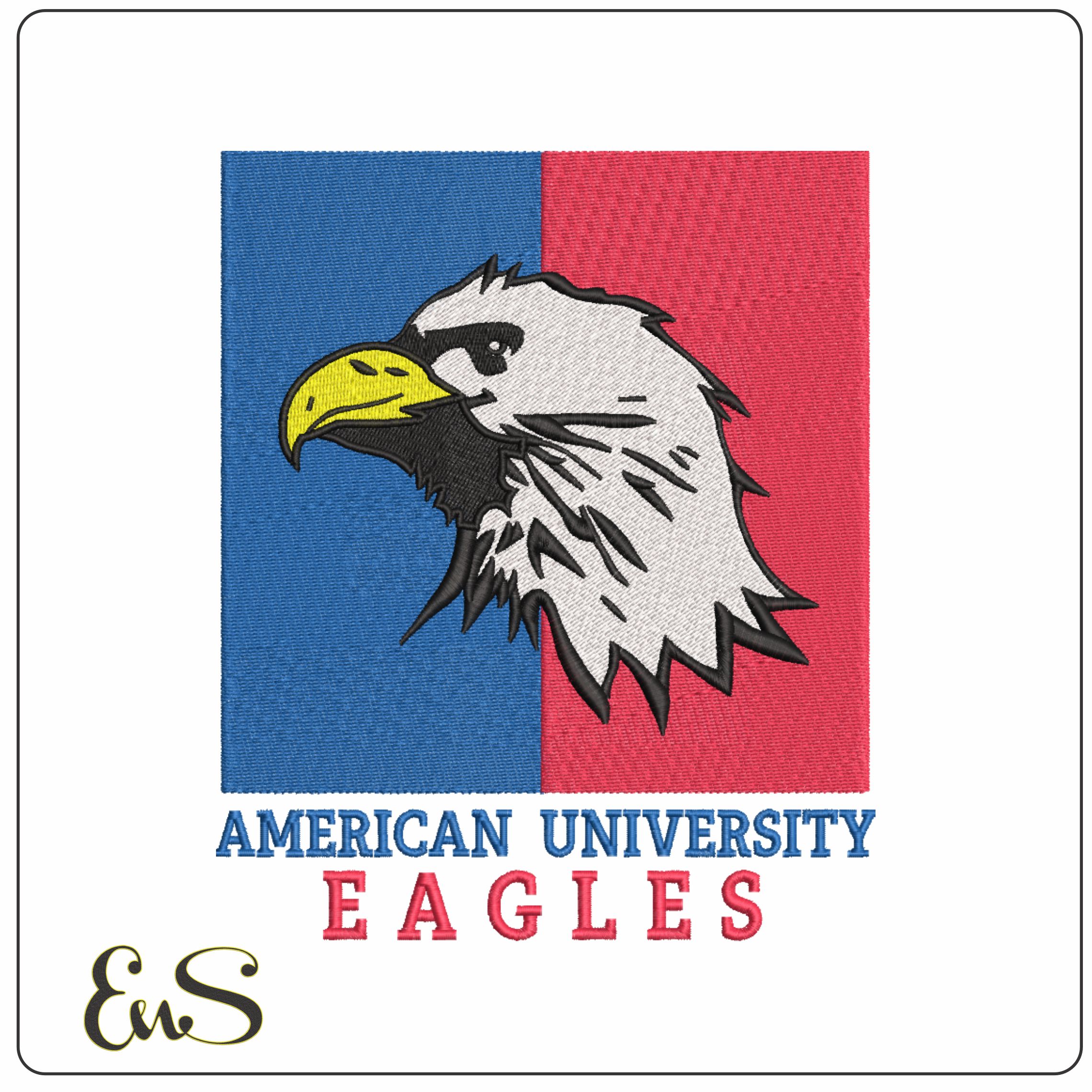 American Eagles 1985 to 2005 American University - Elegant embroidery design file-instant download