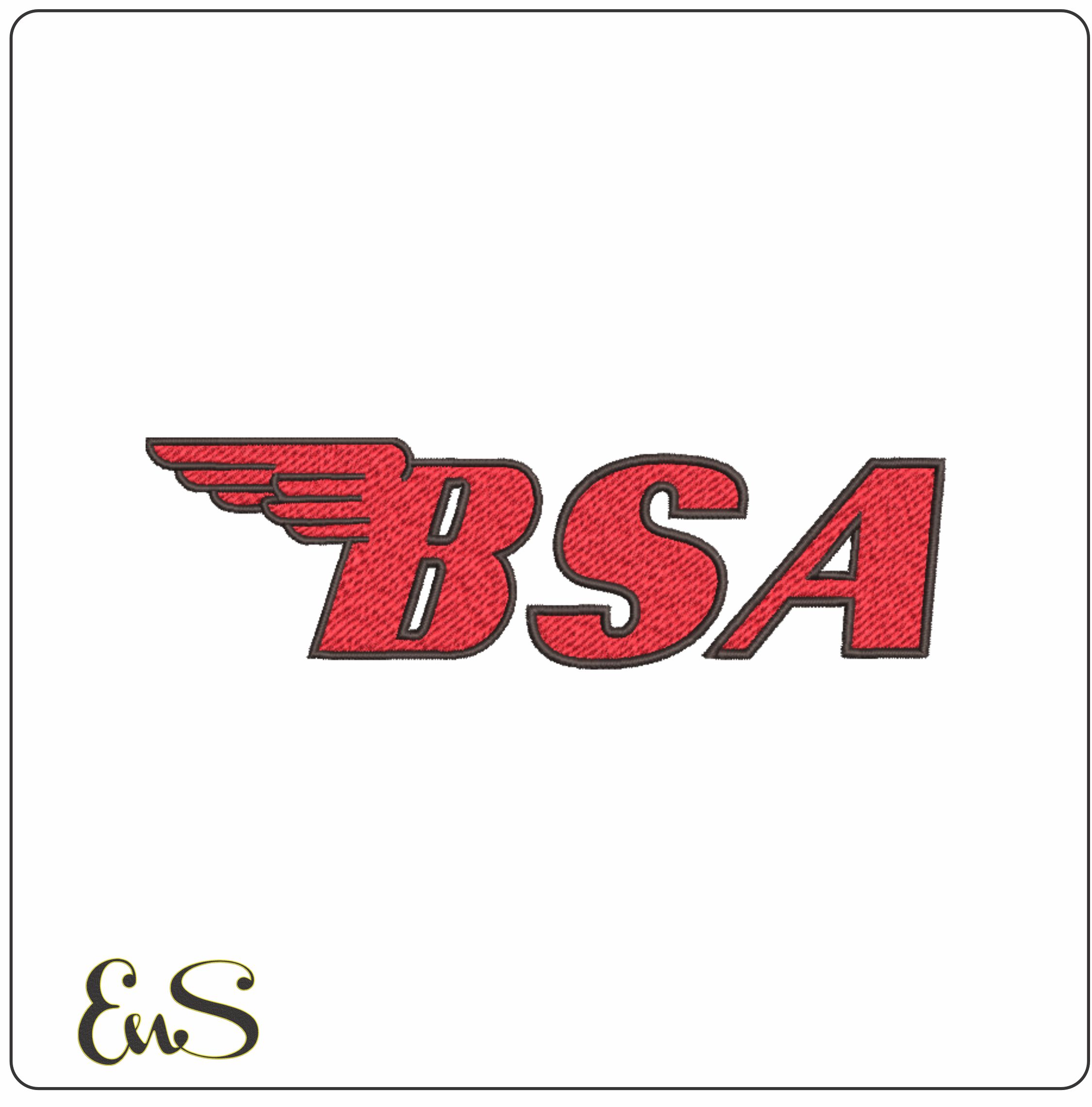 BSA Motorbike Logo embroidery design - BSA group design machine pattern Bike Company embroidery file instant download in a frame