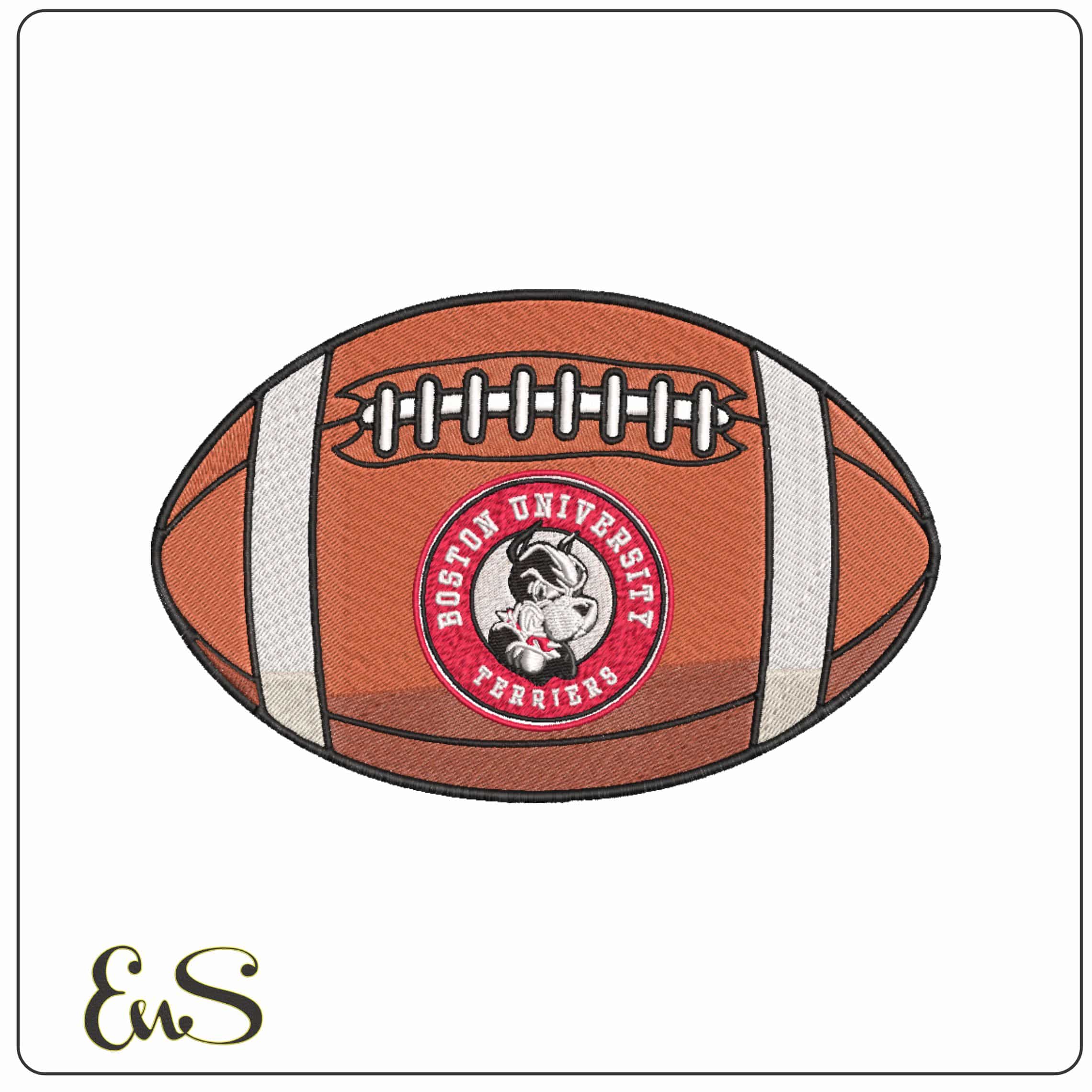 American Football Boston University Terriers Emblem - Elegant embroidery design file-instant download