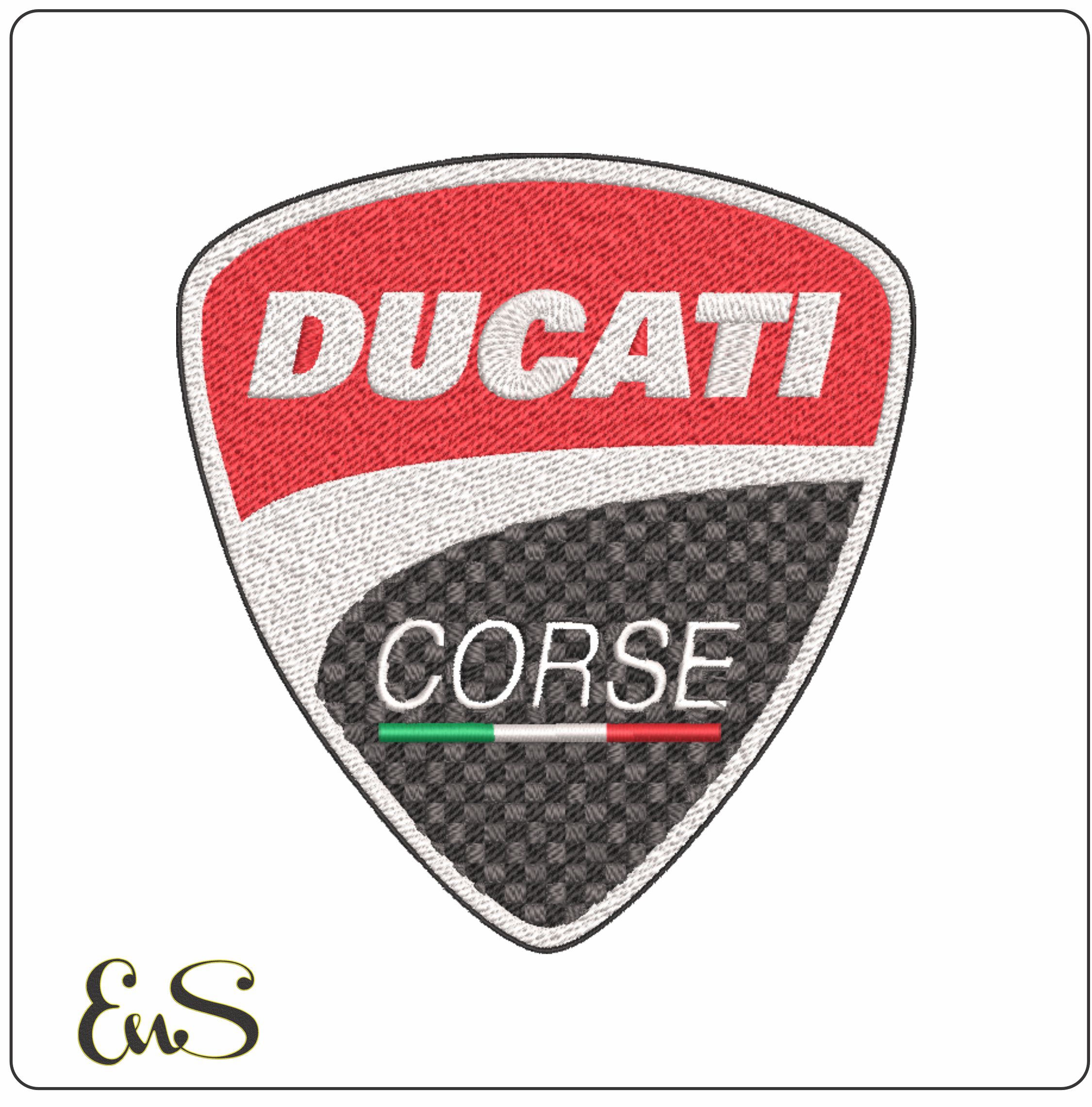Ducati Motorbike Logo embroidery design - Fiat group design machine pattern Bike Company embroidery file instant download in a frame