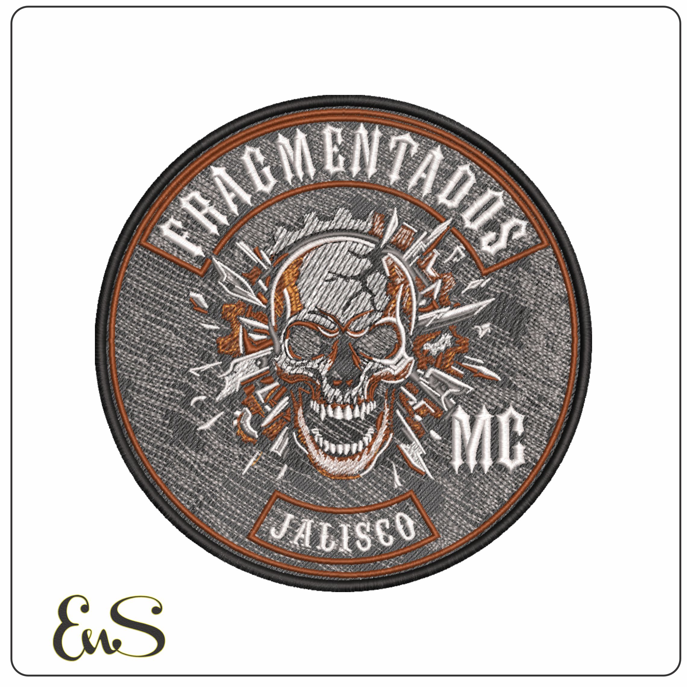 Fragmentados Motor Cycle Club  - Elegant embroidery design file-instant download