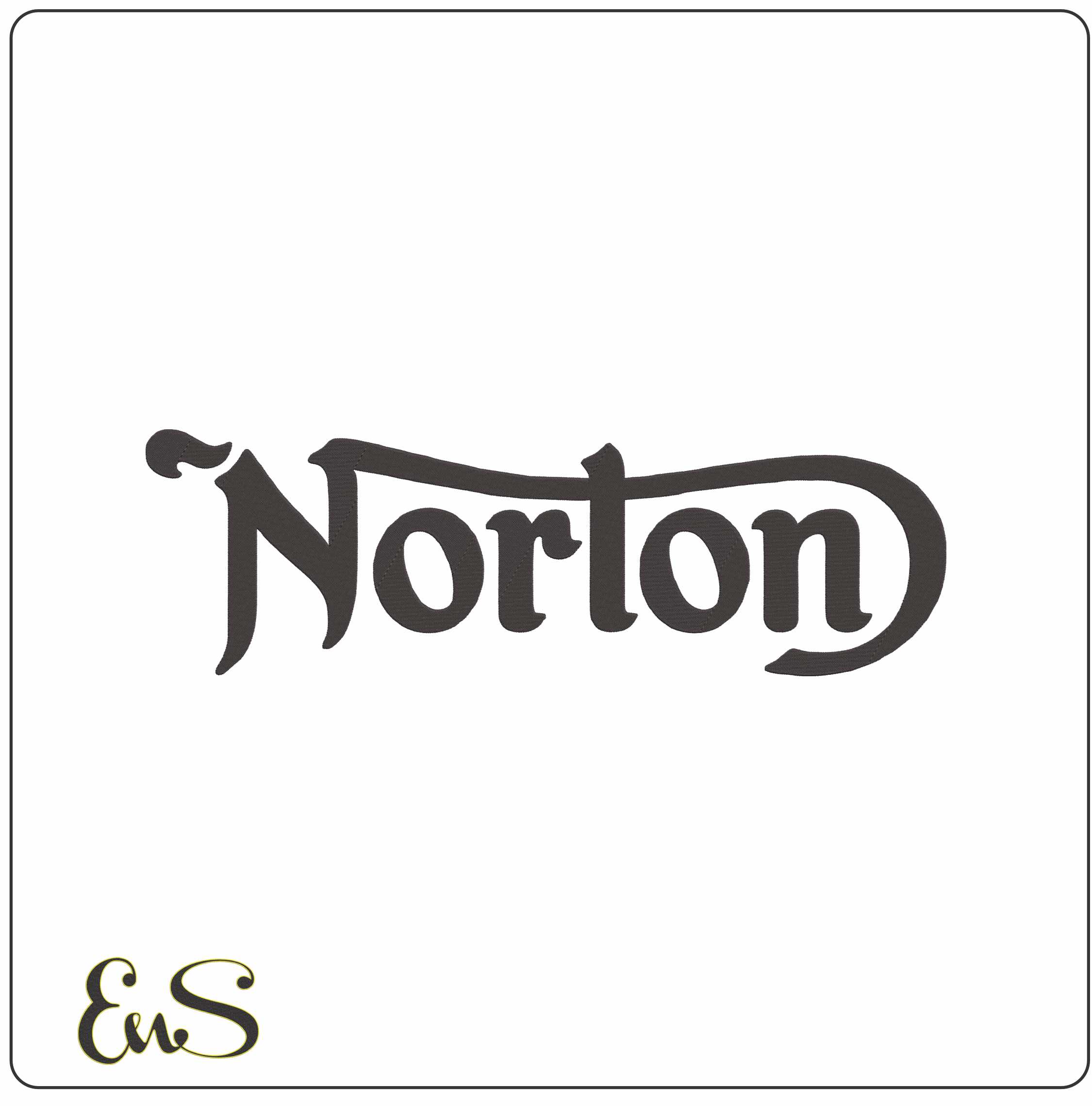 Norton Motorbike Logo embroidery design - British group design machine pattern Bike Company embroidery file instant download in a frame