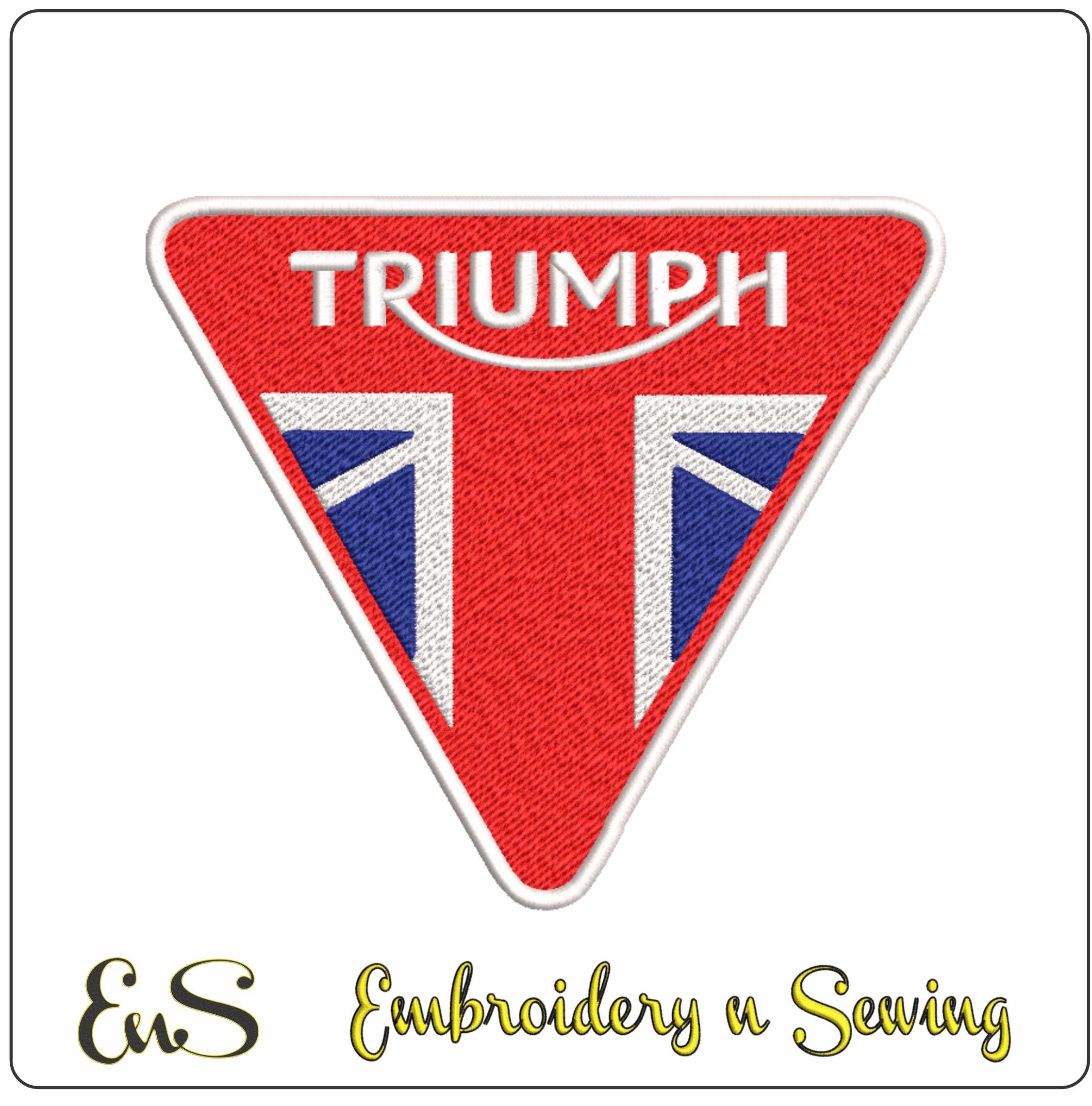 Triumph Motorbike Logo embroidery design - Color Triumph group design machine pattern Bike Company embroidery file instant download