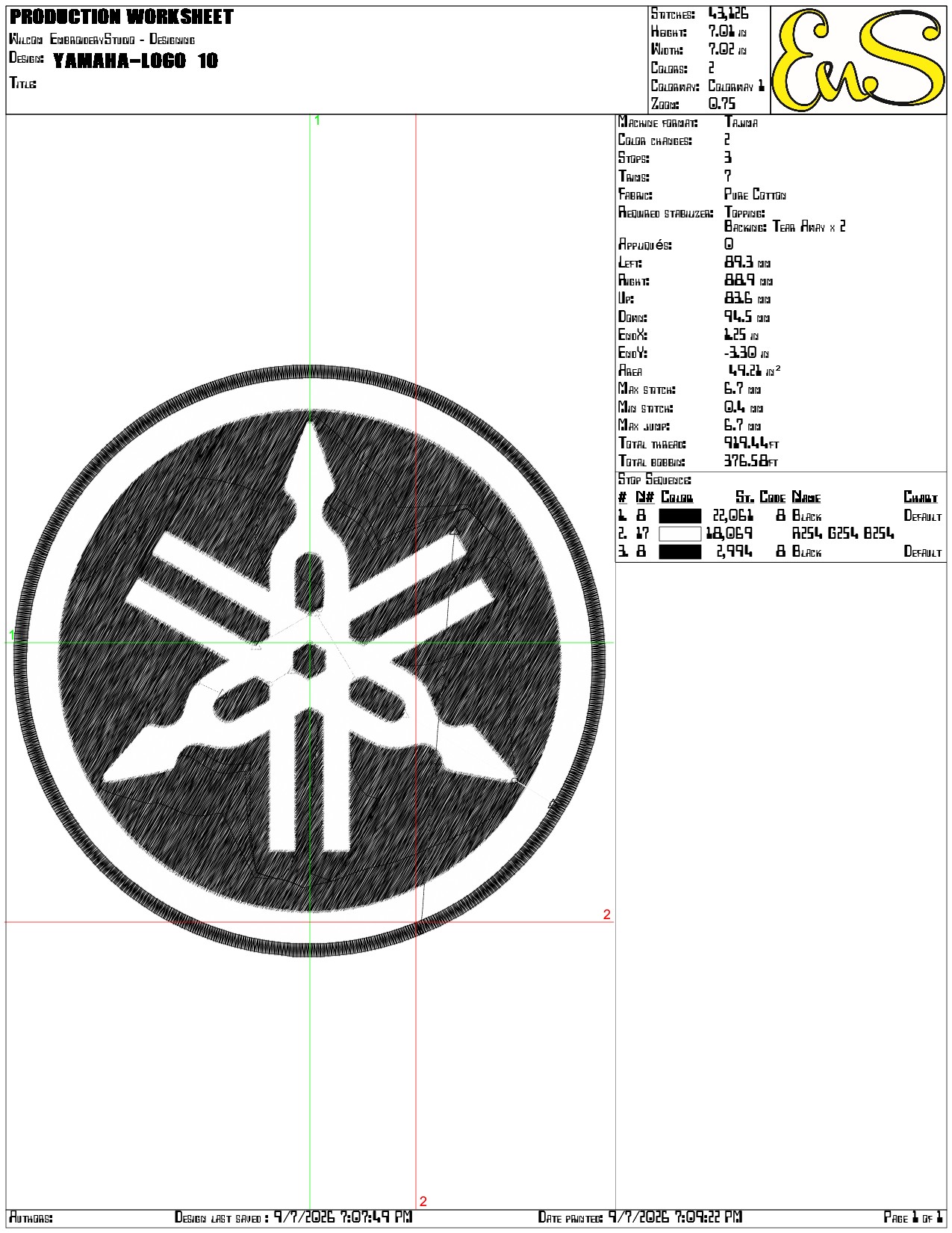 Yamaha Motorbike Logo embroidery design - Yamaha group design machine pattern Bike Company embroidery file instant download in a frame