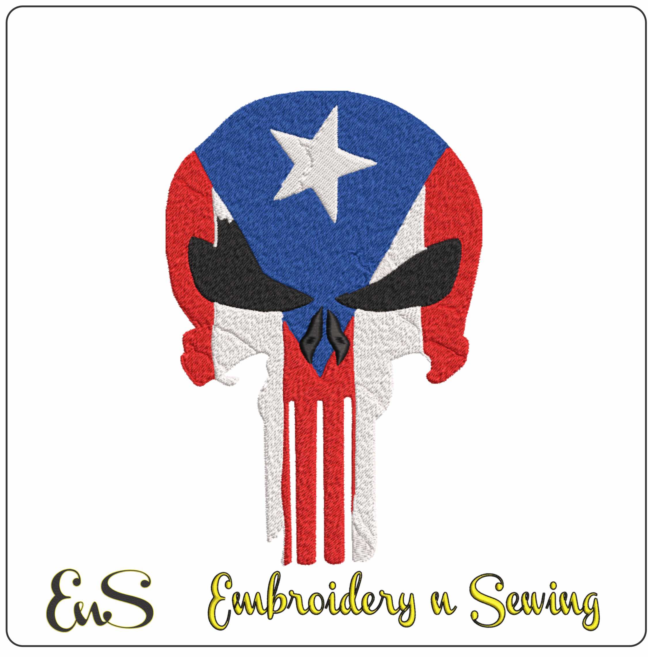 4th July embroidery - Flag Skull Texas embroidery design - American Texan flag - USA embroidery - Memorial day - Machine embroidery design
