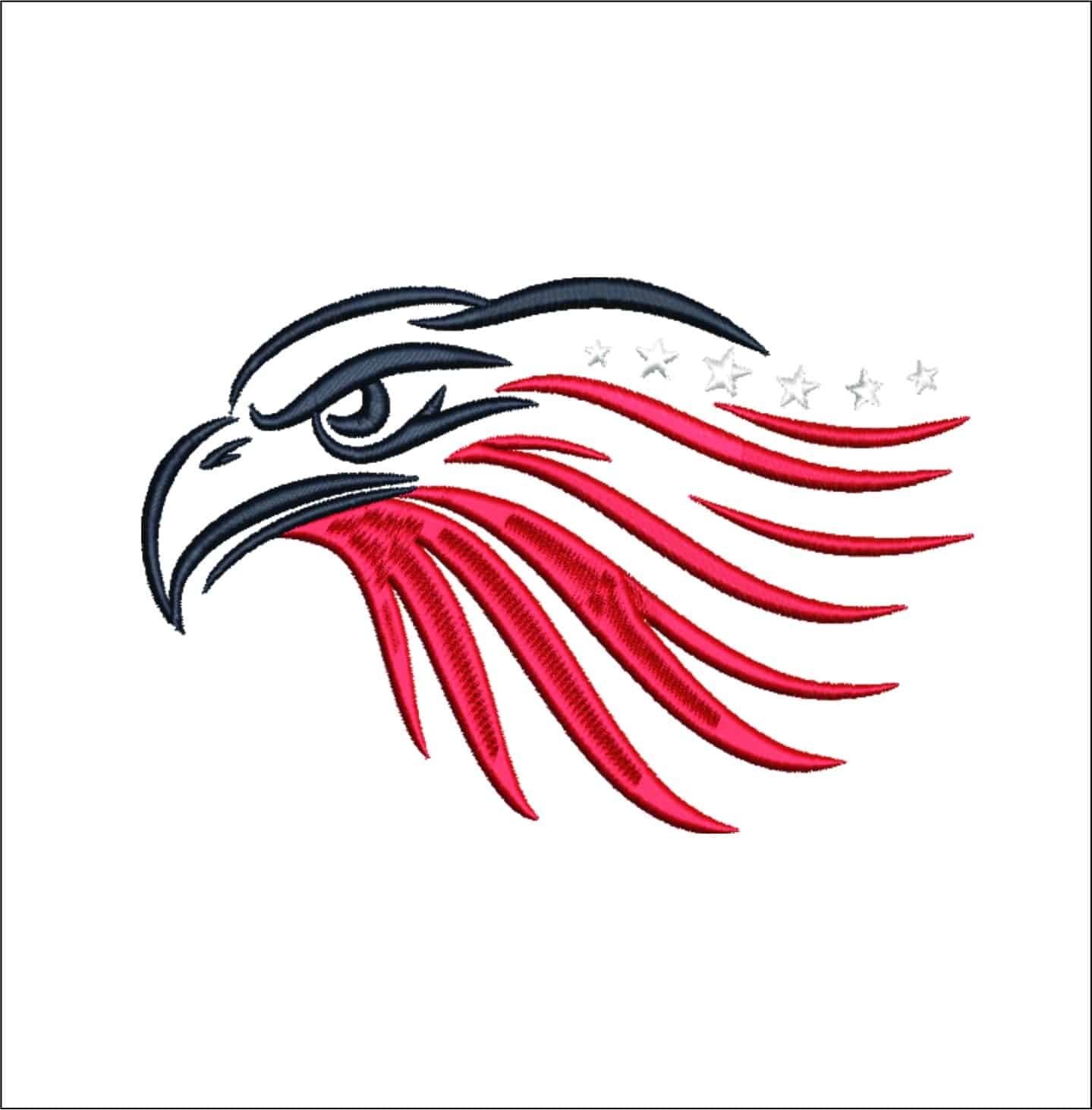 4th July embroidery - Flag Eagle outline embroidery design - American flag Eagle outline - USA embroidery- Memorial day- Machine embroidery