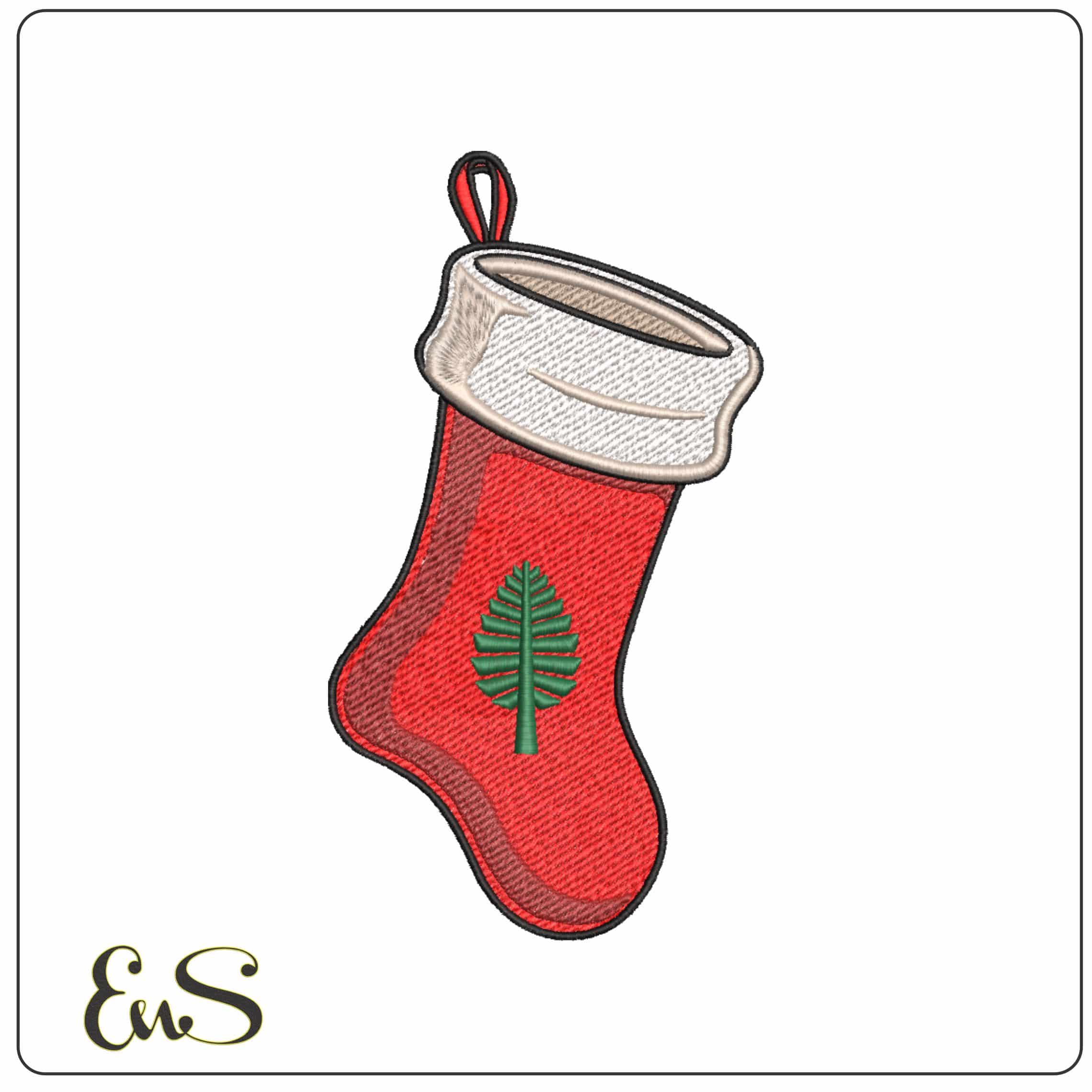 Christmas Stocking Dartmouth Big Green Alternative College    - Elegant embroidery design file-instant download