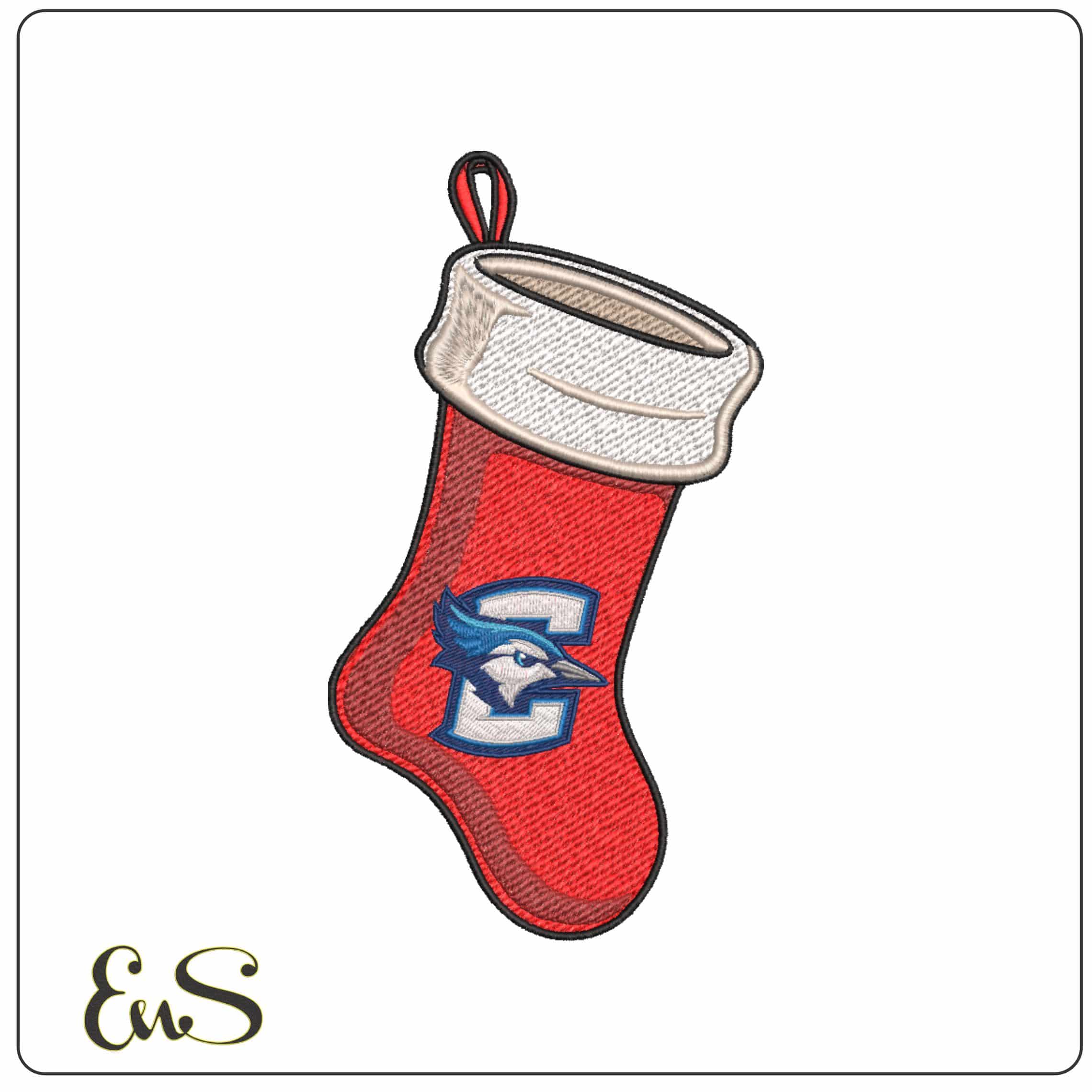 Christmas Stocking Creighton Bluejays 2013  University     - Elegant embroidery design file-instant download