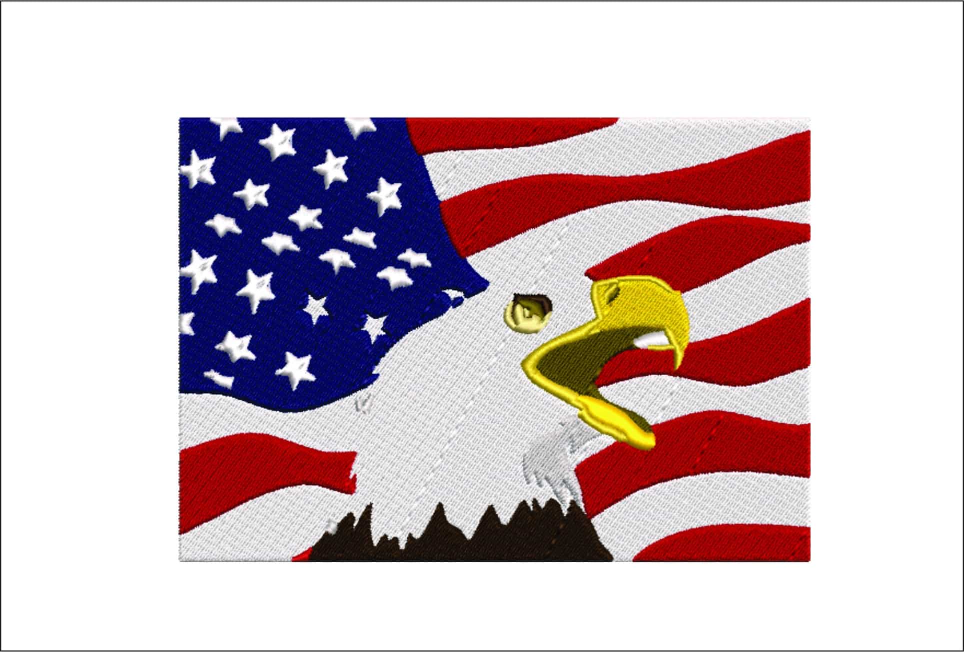 4th July embroidery - Flag Eagle embroidery design - American Waving flag - USA embroidery - Memorial day - Machine embroidery design