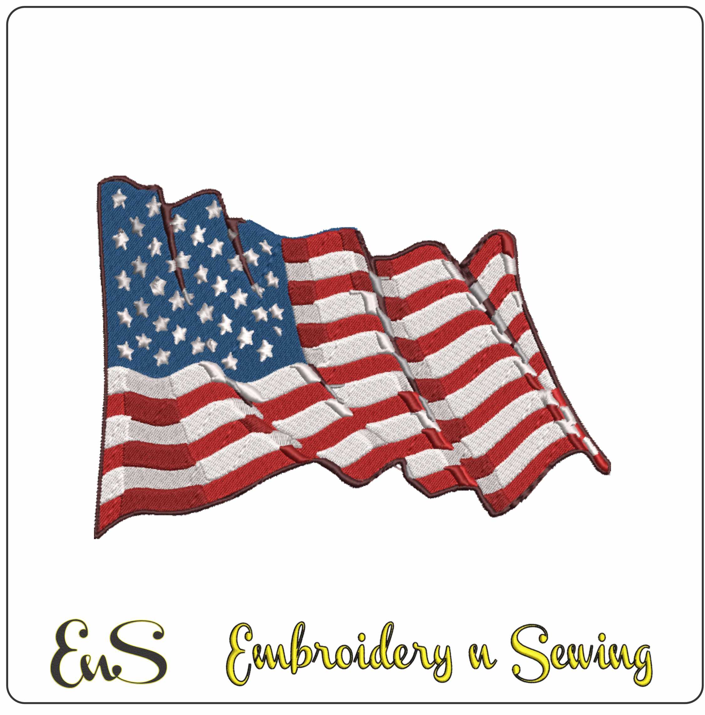 4th July embroidery - USA Large Waving Flag embroidery design - American Waving flag USA embroidery - Memorial day - Machine Digital design
