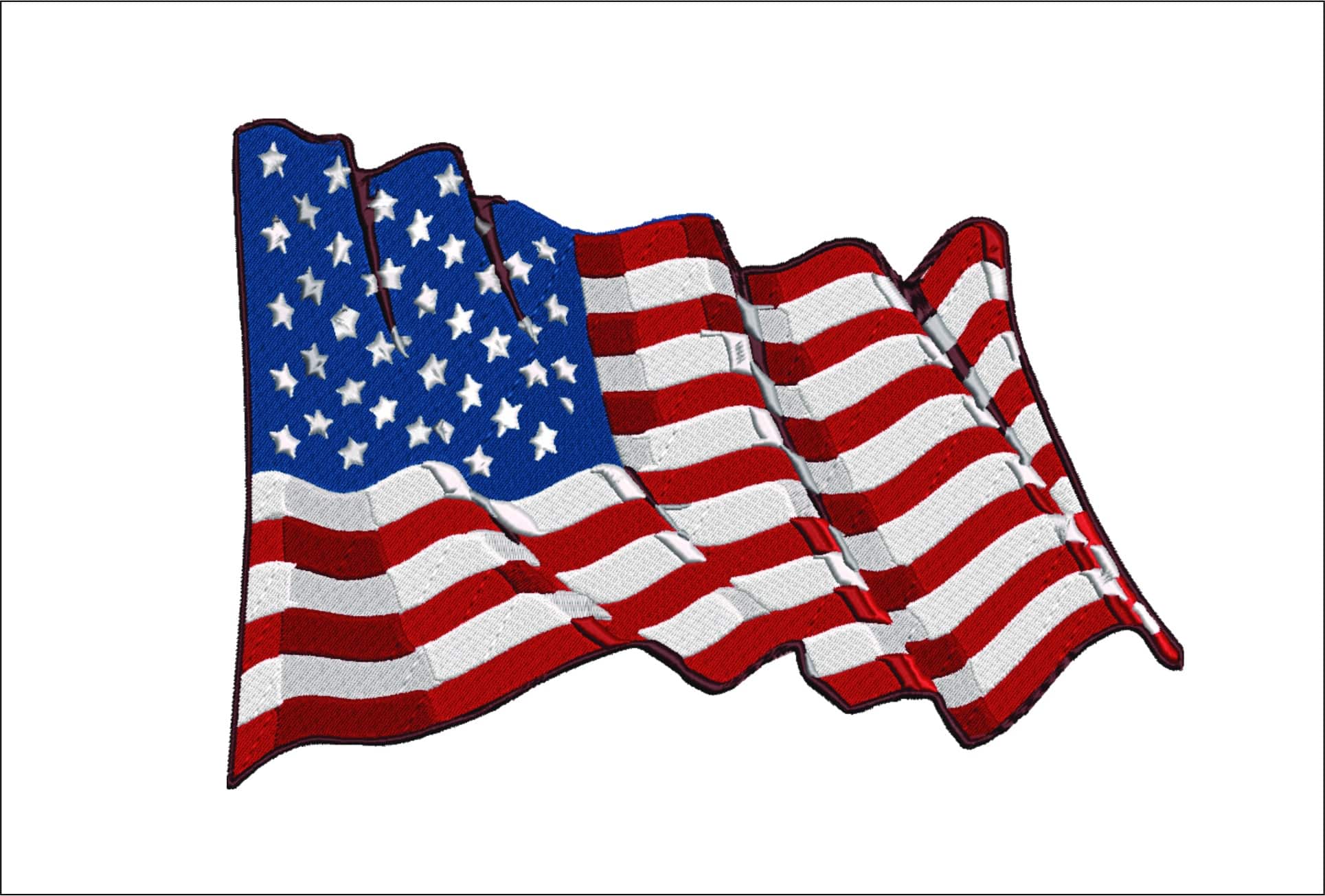 4th July embroidery - USA Large Waving Flag embroidery design - American Waving flag USA embroidery - Memorial day - Machine Digital design