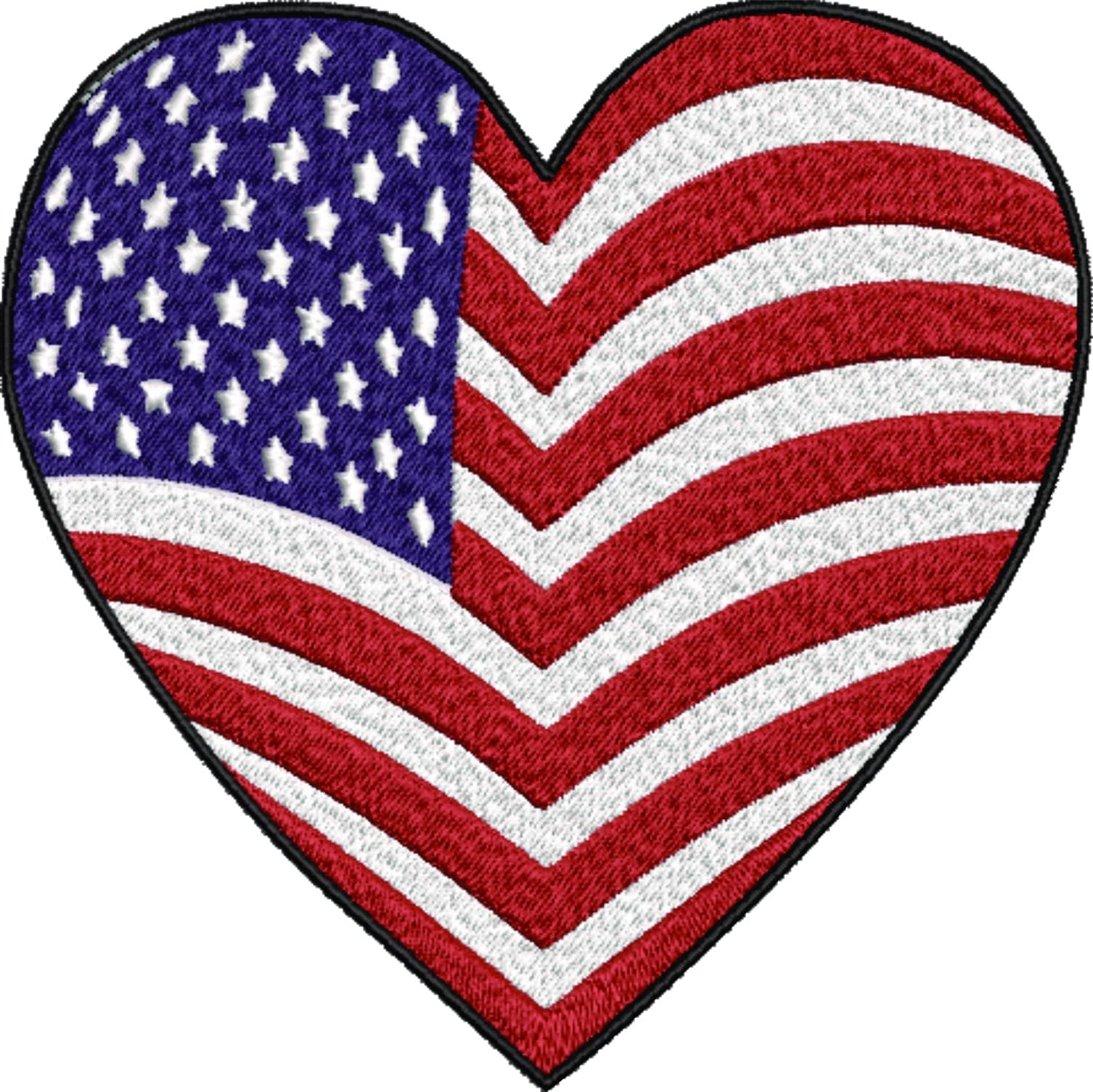 4th July embroidery - Flag Heart embroidery design - American flag heart - USA embroidery - Memorial day - Machine embroidery design
