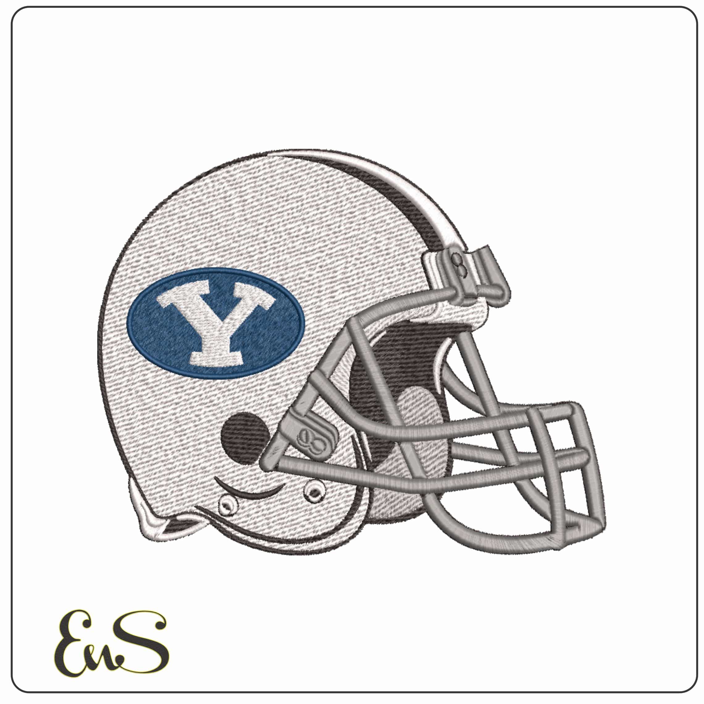 American Football Helmet BYU Cougars 2010  Brigham Young    - Elegant embroidery design file-instant download