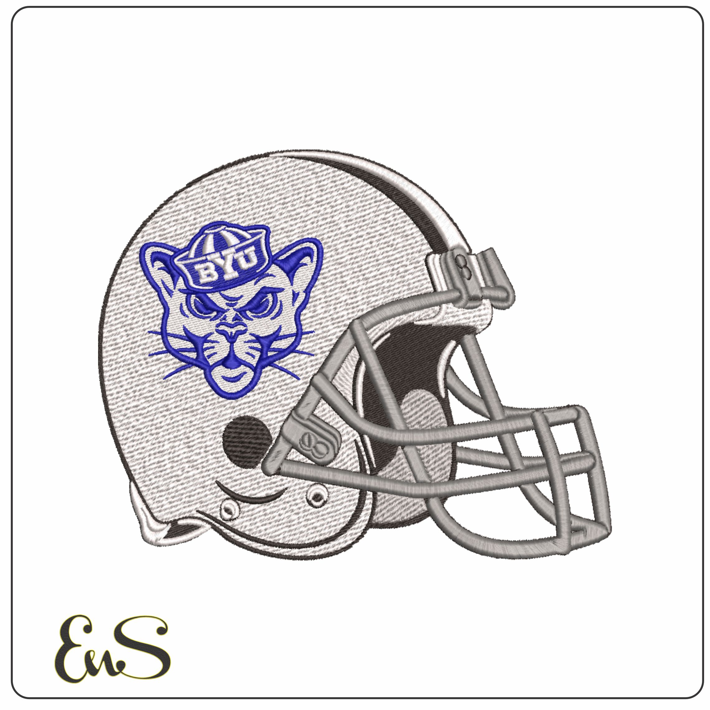 American Football Helmet BYU Cougars Alternative Brigham Young - Elegant embroidery design file-instant download
