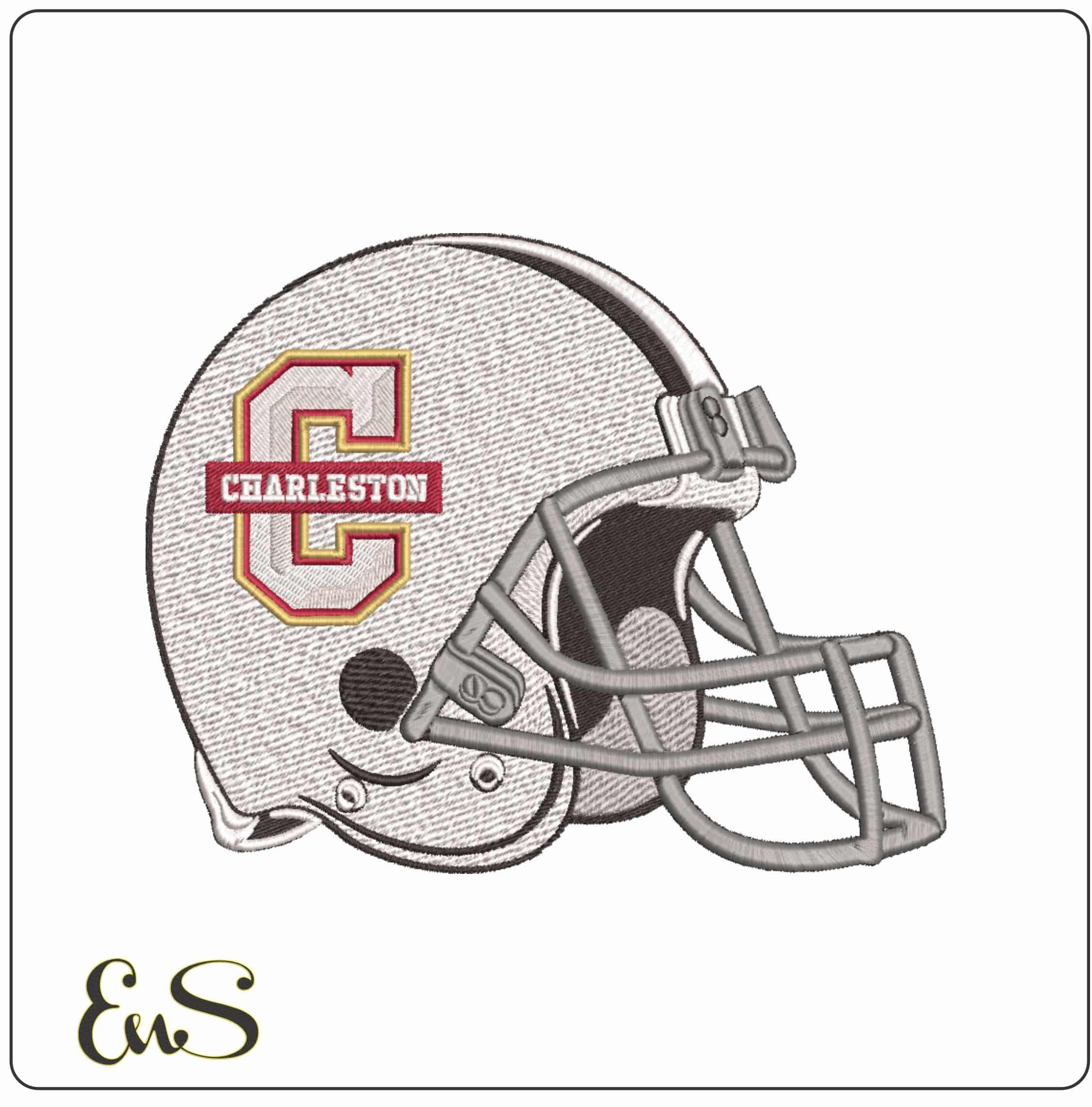 American Football Helmet Charleston Cougars 2013 College - Elegant embroidery design file-instant download