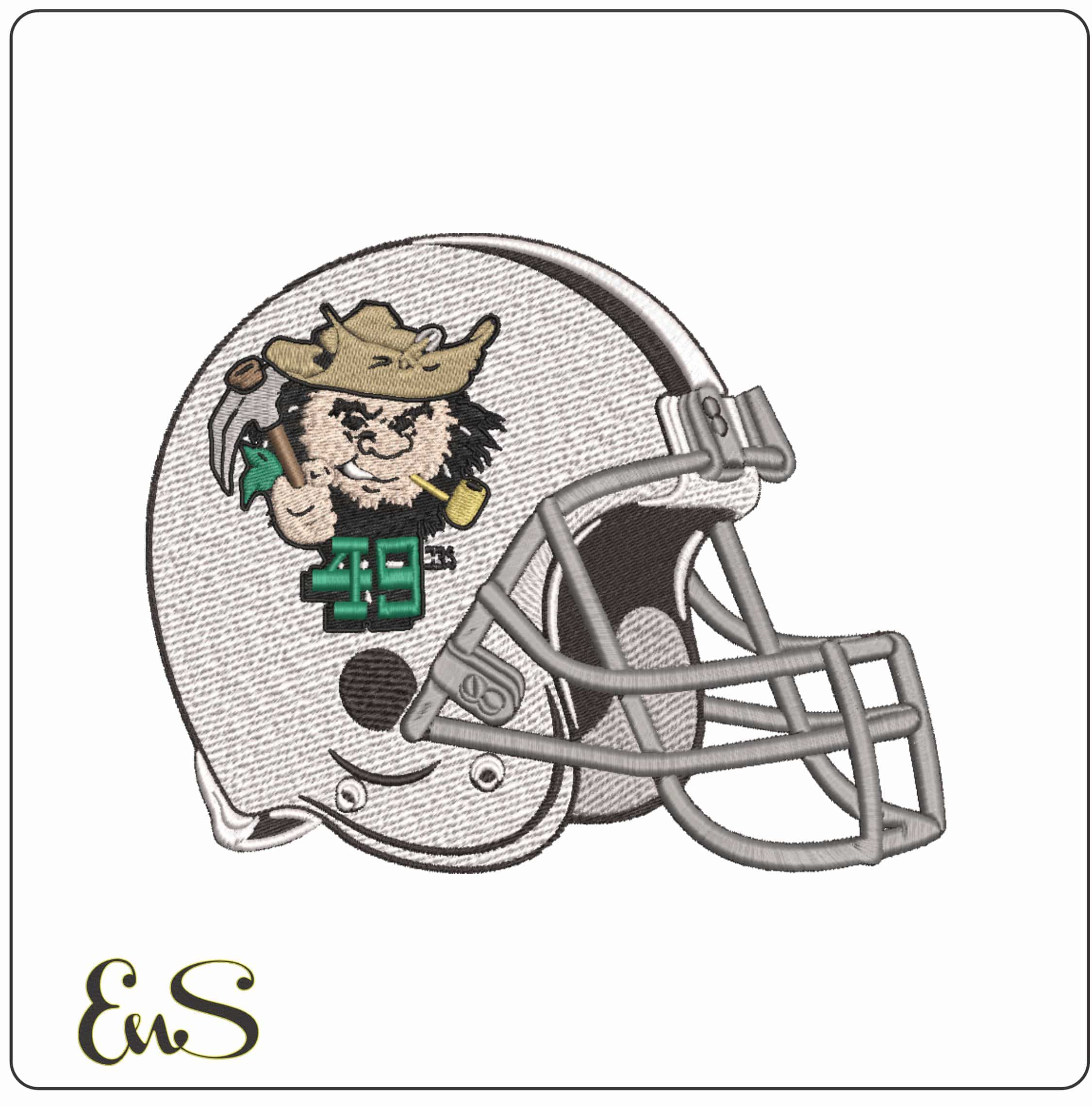 American Football Helmet Charlotte 49ers 1968 to 2000 University - Elegant embroidery design file-instant download