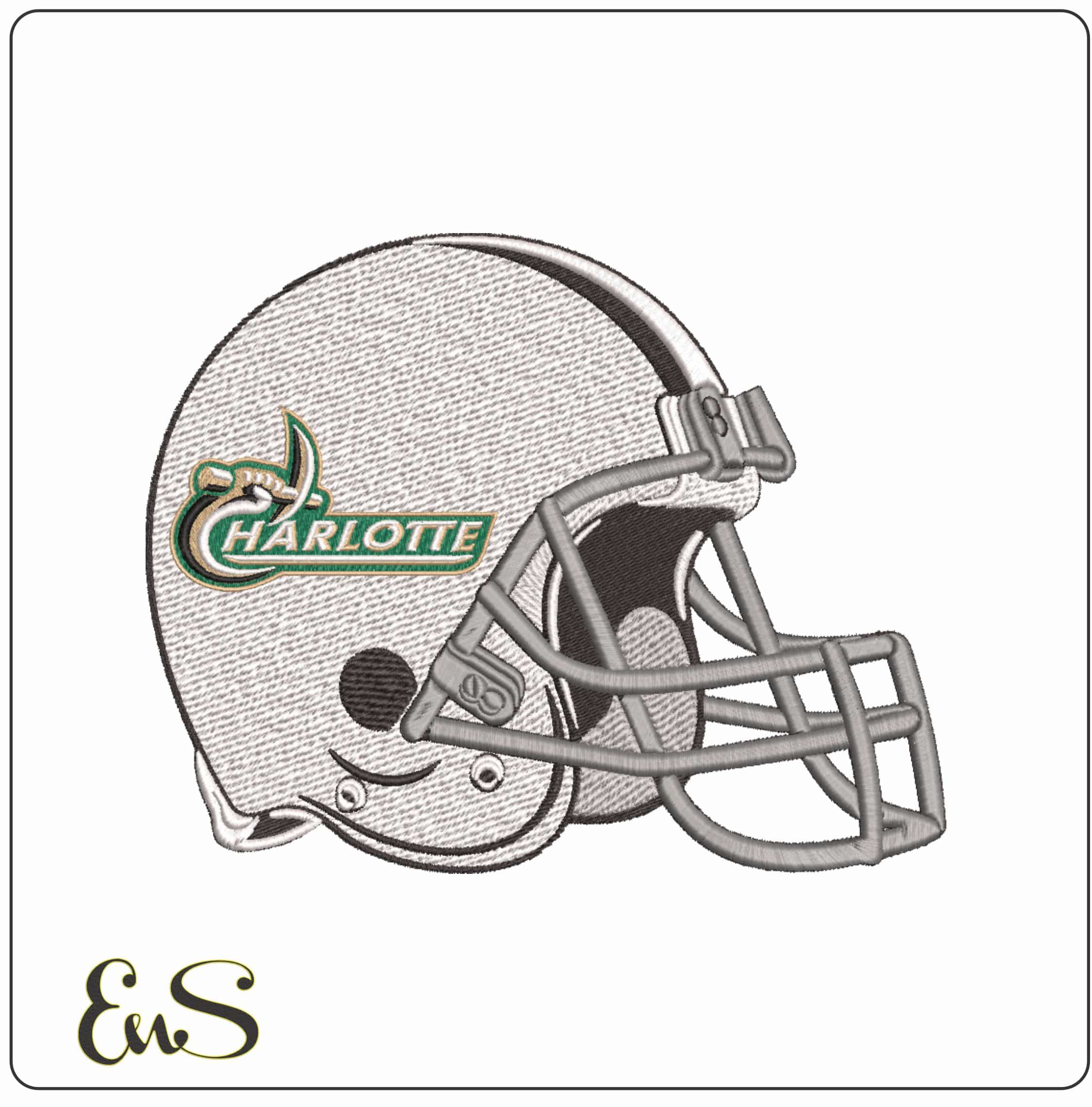American Football Helmet Charlotte 49ers 2000 to 2006 University - Elegant embroidery design file-instant download