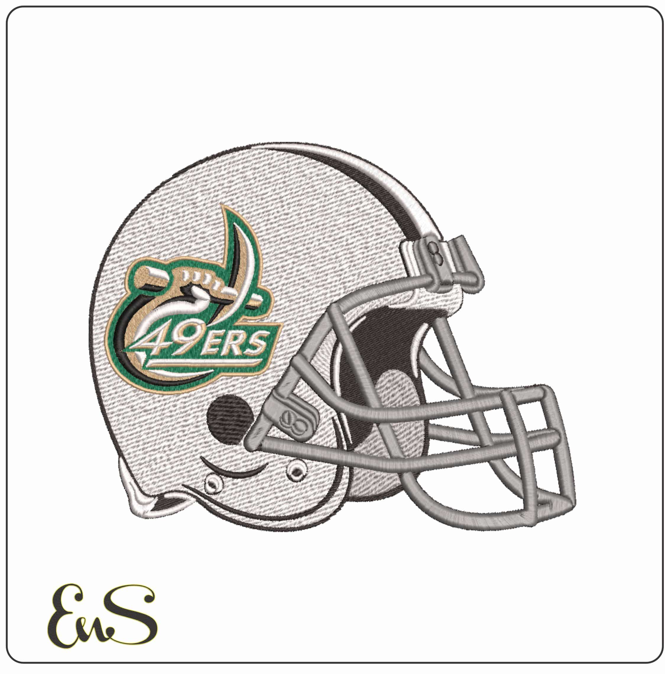 American Football Helmet Charlotte 49ers 2006 to 2020 University - Elegant embroidery design file-instant download