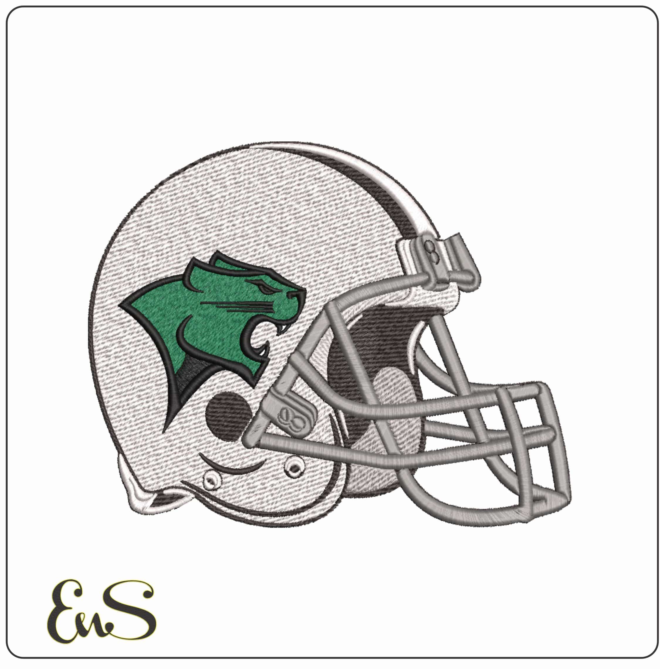 American Football Helmet Chicago State Cougars 2009  University   - Elegant embroidery design file-instant download