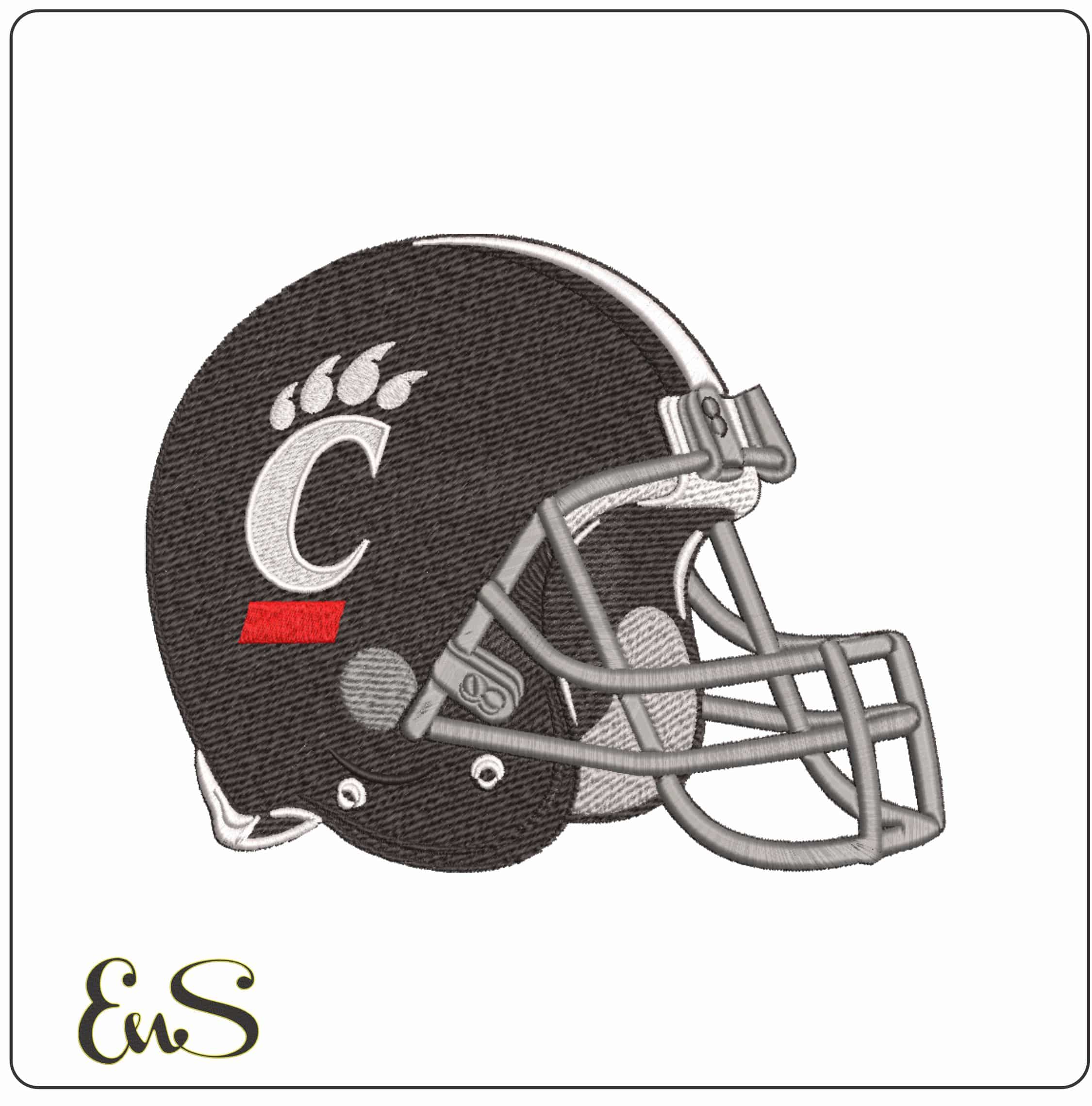 American Football Helmet Cincinnati Bearcats 2005  University   - Elegant embroidery design file-instant download