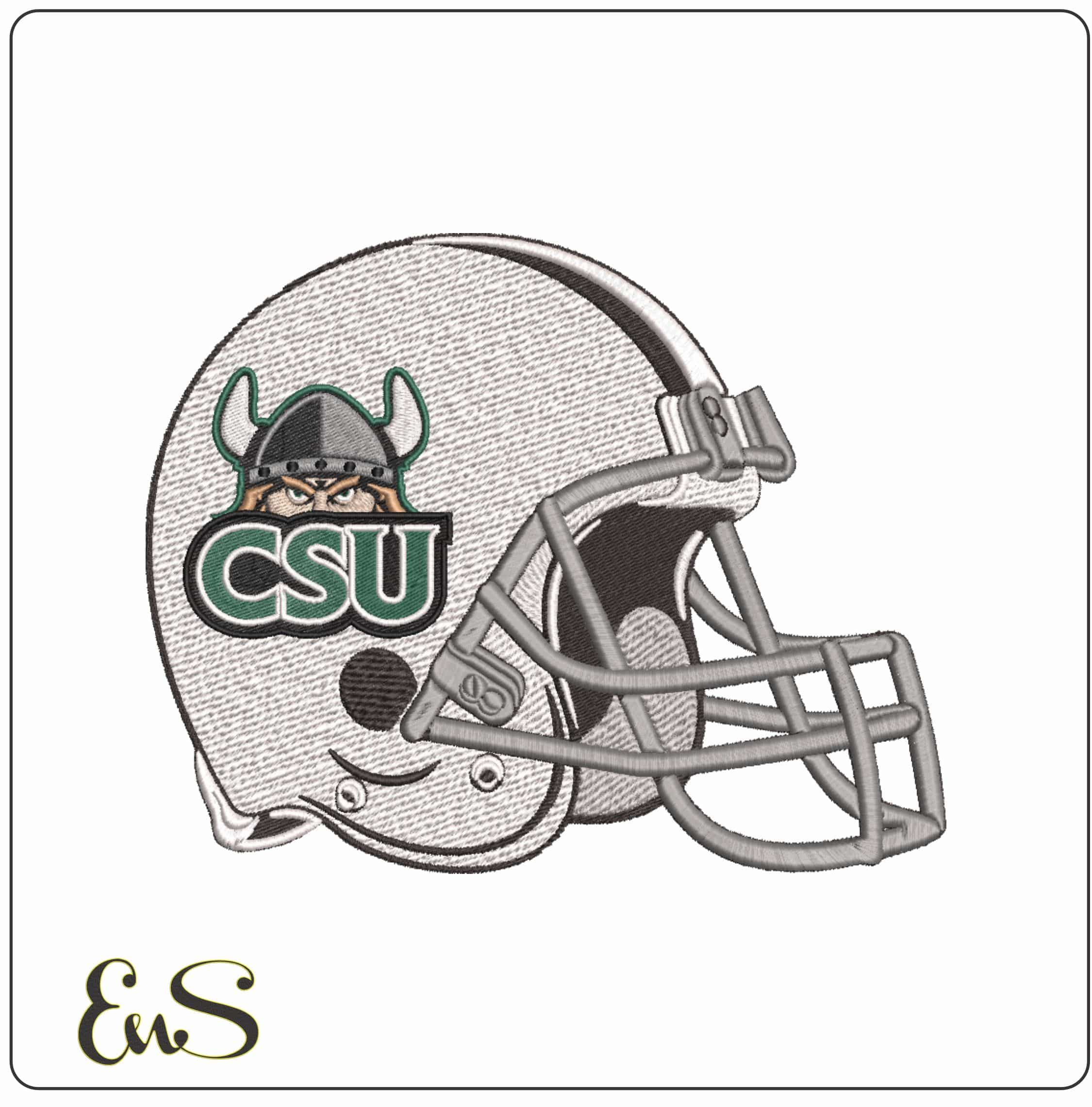 American Football Helmet Cleveland  Vikings Alternative  University   - Elegant embroidery design file-instant download