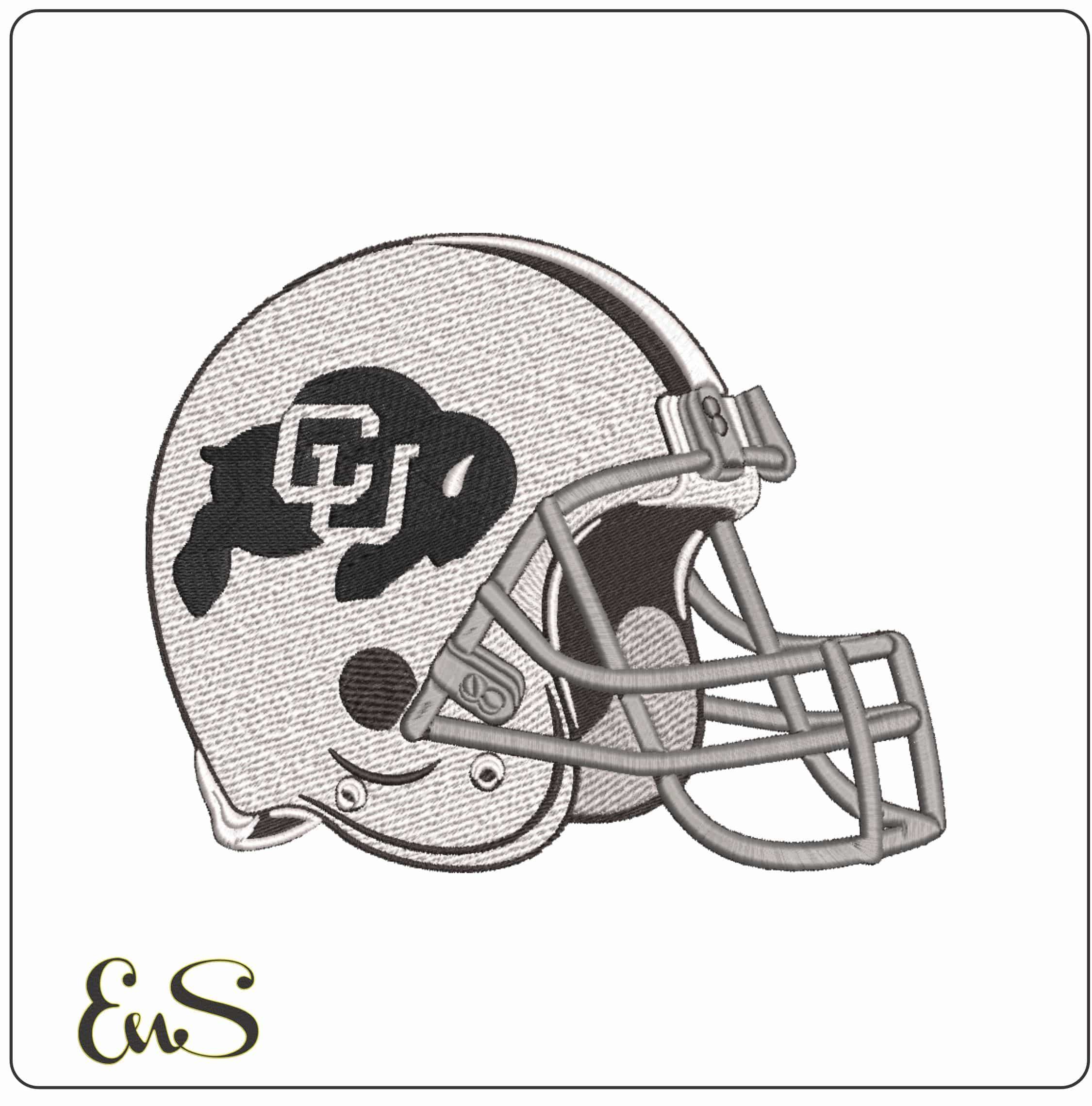 American Football Helmet Colorado Buffaloes University   - Elegant embroidery design file-instant download