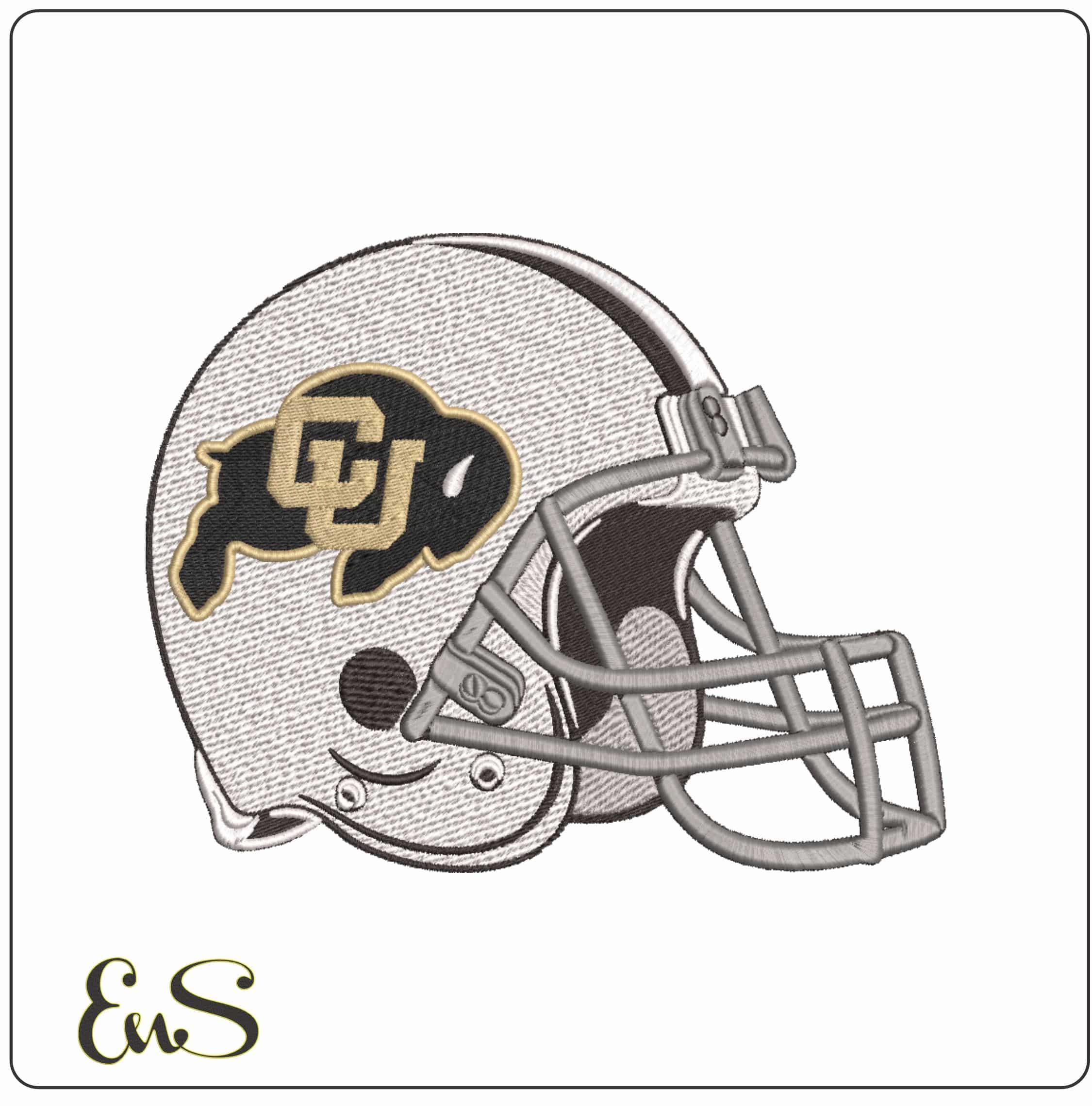 American Football Helmet Colorado Buffaloes 1981 University - Elegant embroidery design file-instant download