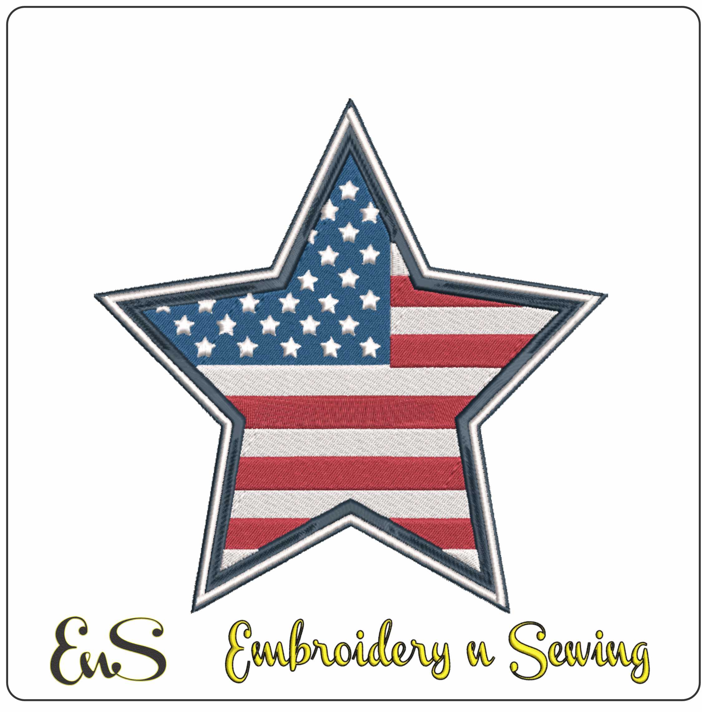 4th July embroidery - Flag Star embroidery design - American flag Eagle - USA embroidery - Memorial day - Machine embroidery design
