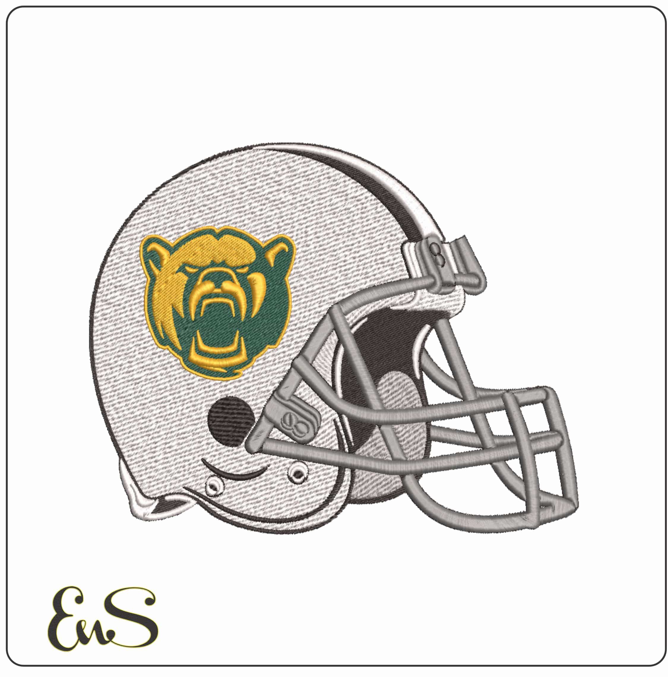 American Foothall Helmet Baylor Bears Alternative University    - Elegant embroidery design file-instant download